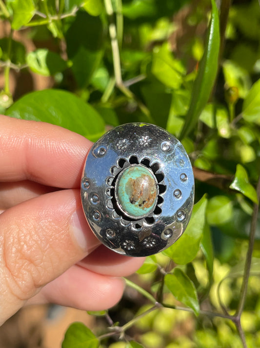 Turquoise Shadow Box Ring | 925 Sterling Silver | Size 6.5 B316