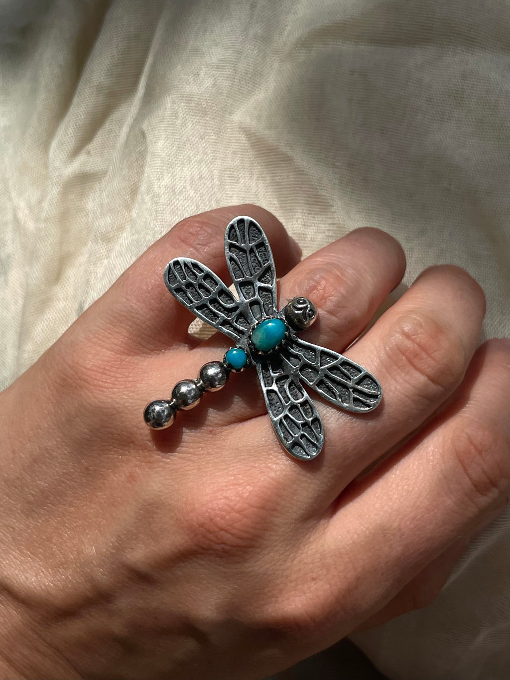 Turquoise Dragonfly Ring Size 6 | 925 Sterling Silver C927