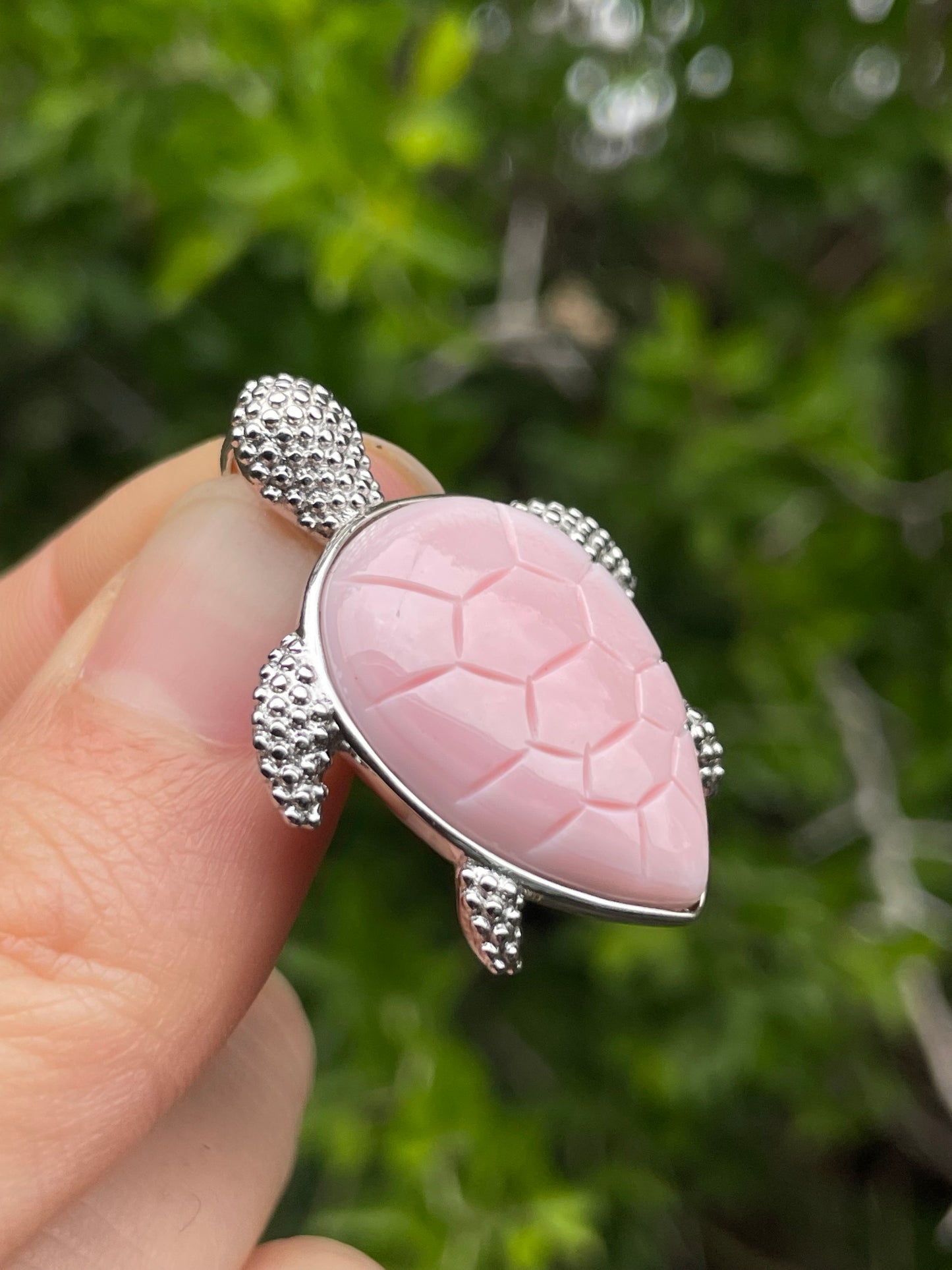Pink Conch Turtle Pendant | 925 Sterling Silver B623