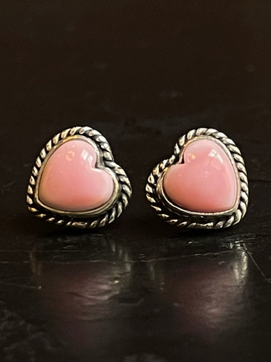 Pink Conch Stud Earrings | 925 Sterling Silver G175