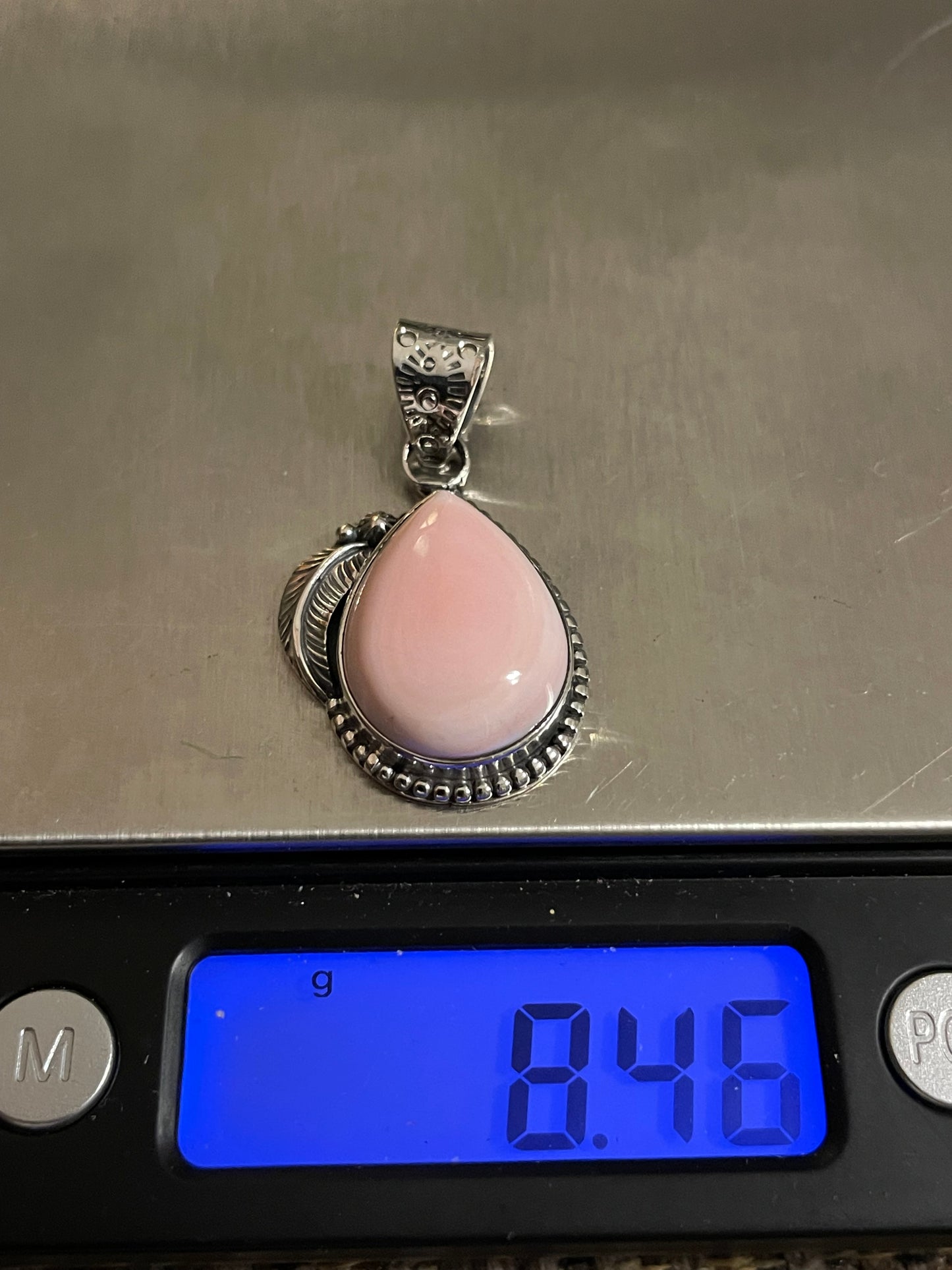 Pink Conch Teardrop Pendant | Sterling Silver 925 B802