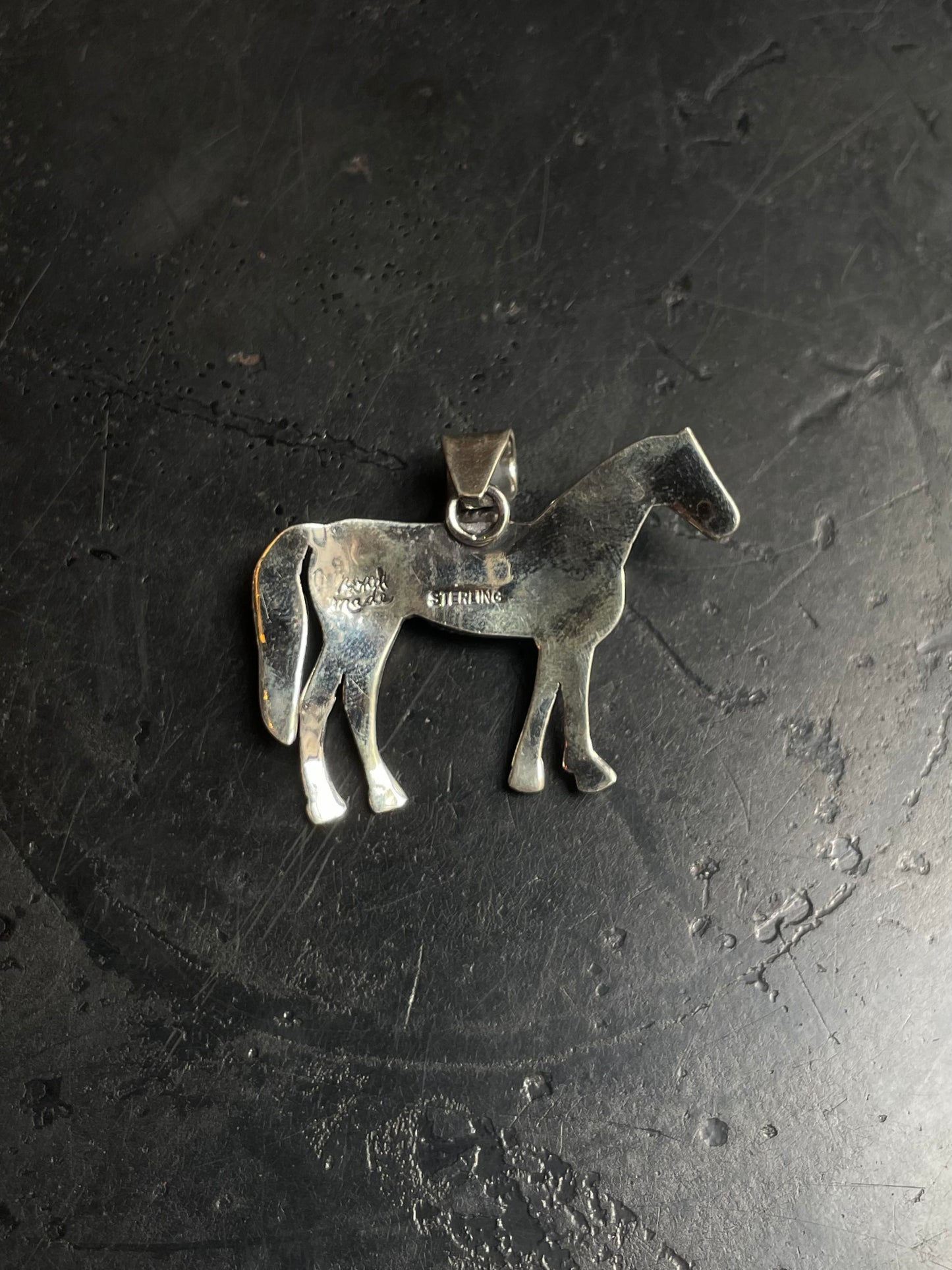 Kingman Turquoise Horse Pendant | 925 Sterling Silver E250