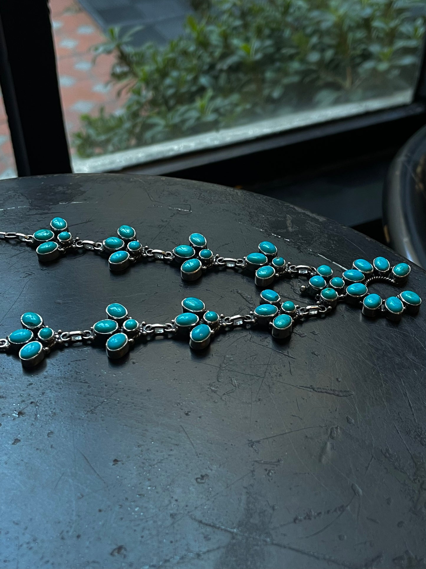 Kingman Turquoise Naja Necklace | 925 Sterling Silver E348