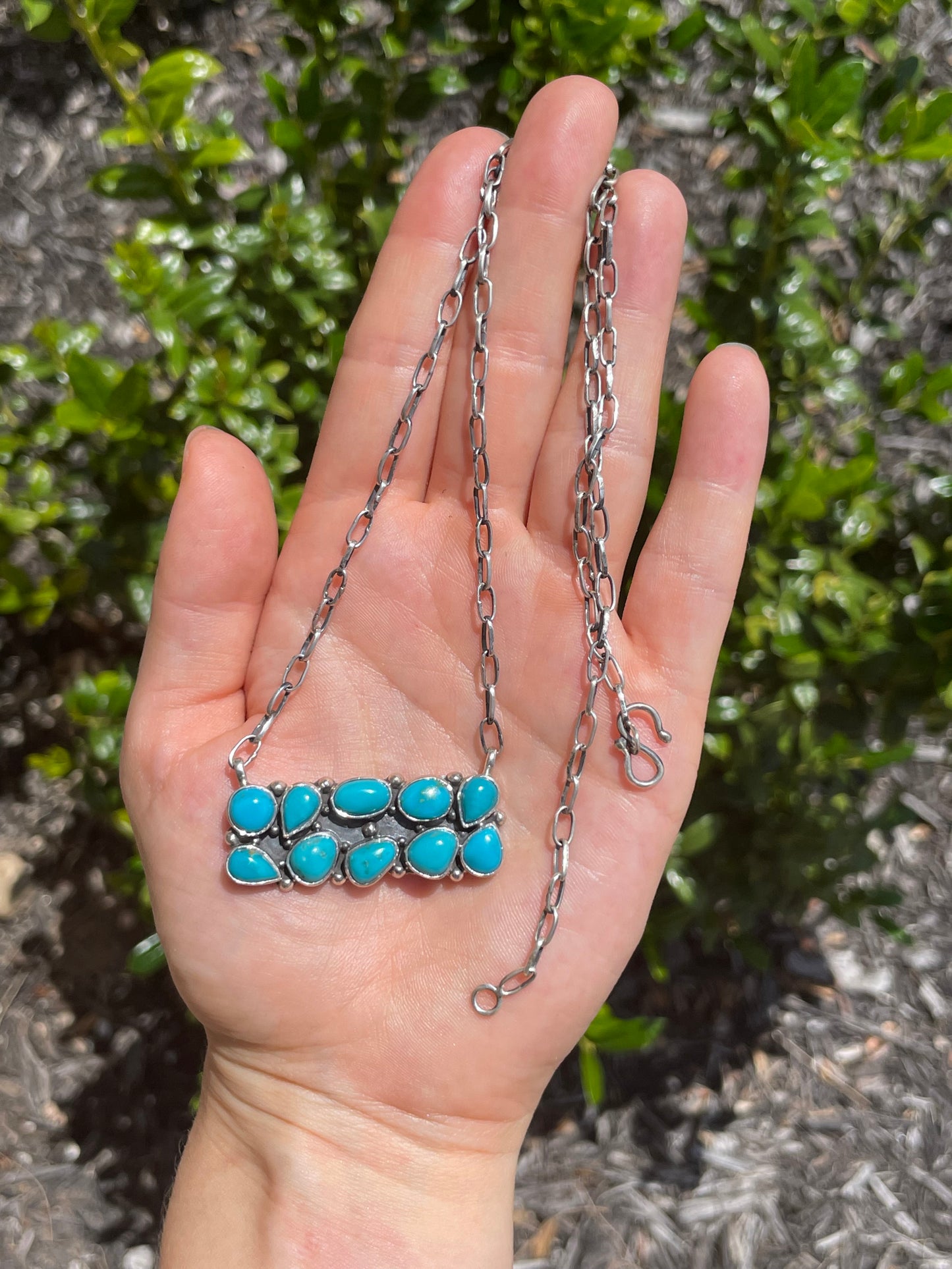 Turquoise Bar Necklace | 925 Sterling Silver D162