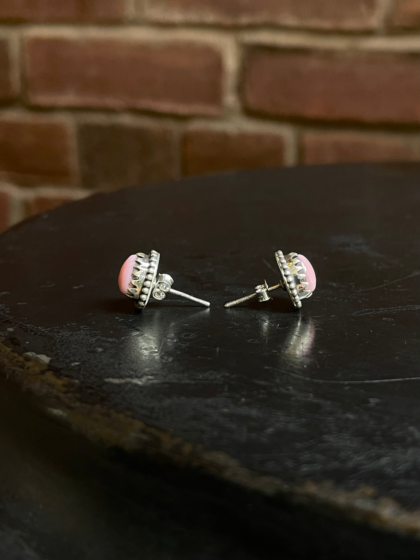 Pink Conch Heart Stud Earrings | 925 Sterling Silver E790