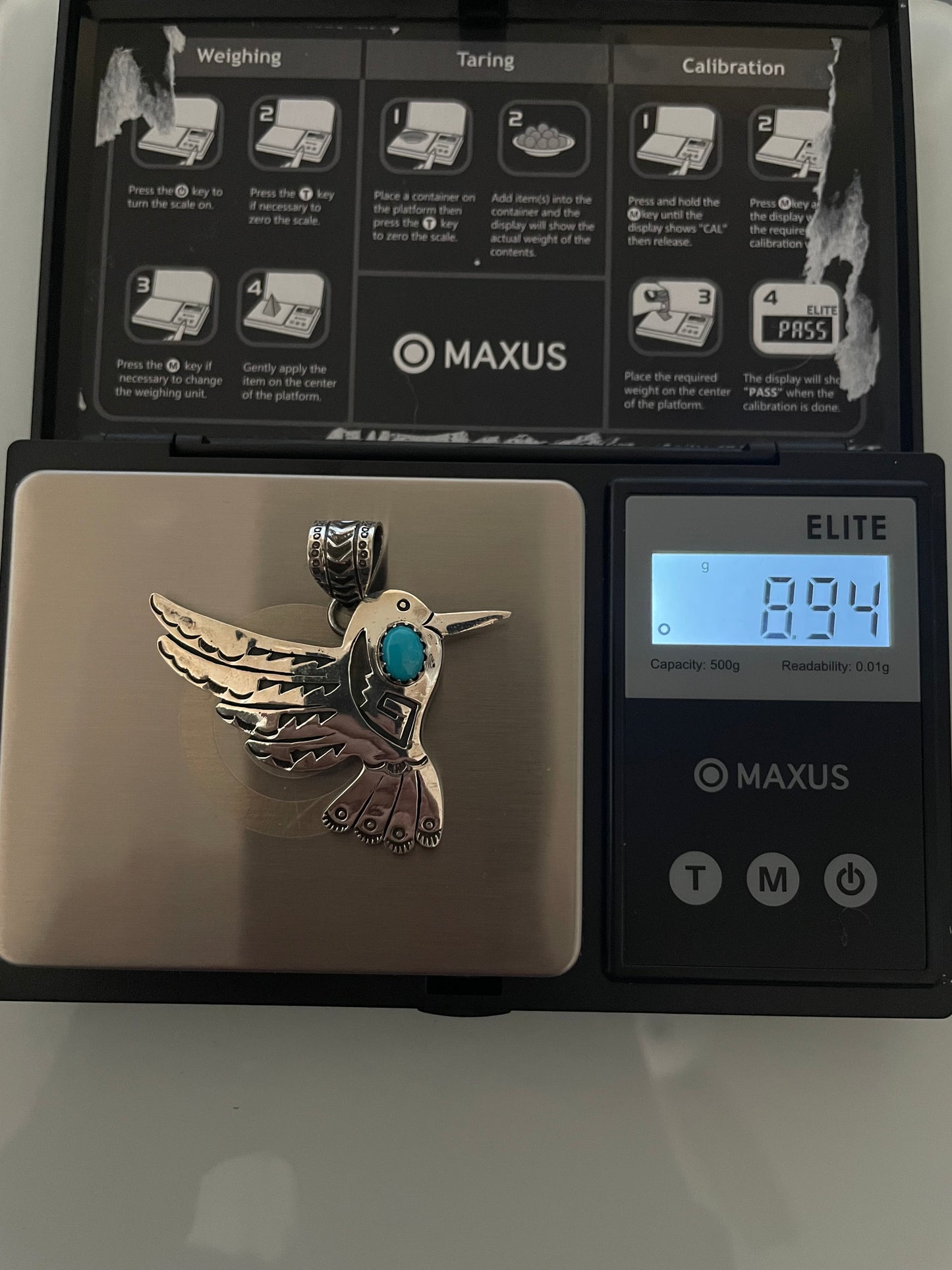 Turquoise Hummingbird Pendant | 925 Sterling Silver E221