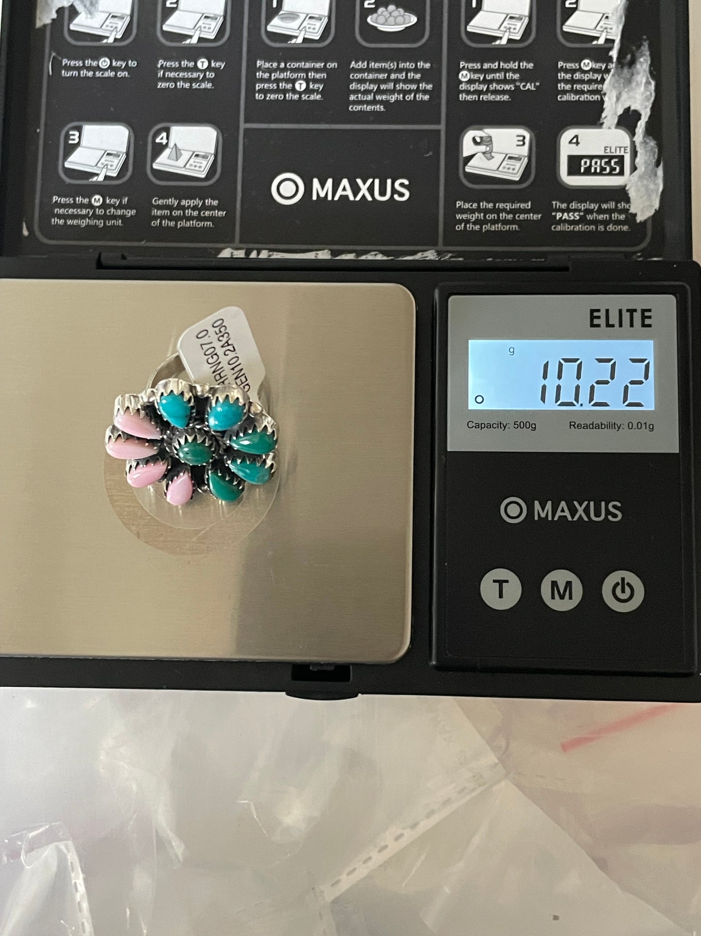 Kingman Turquoise Cluster Ring | Sterling Silver | Size 7 | A350