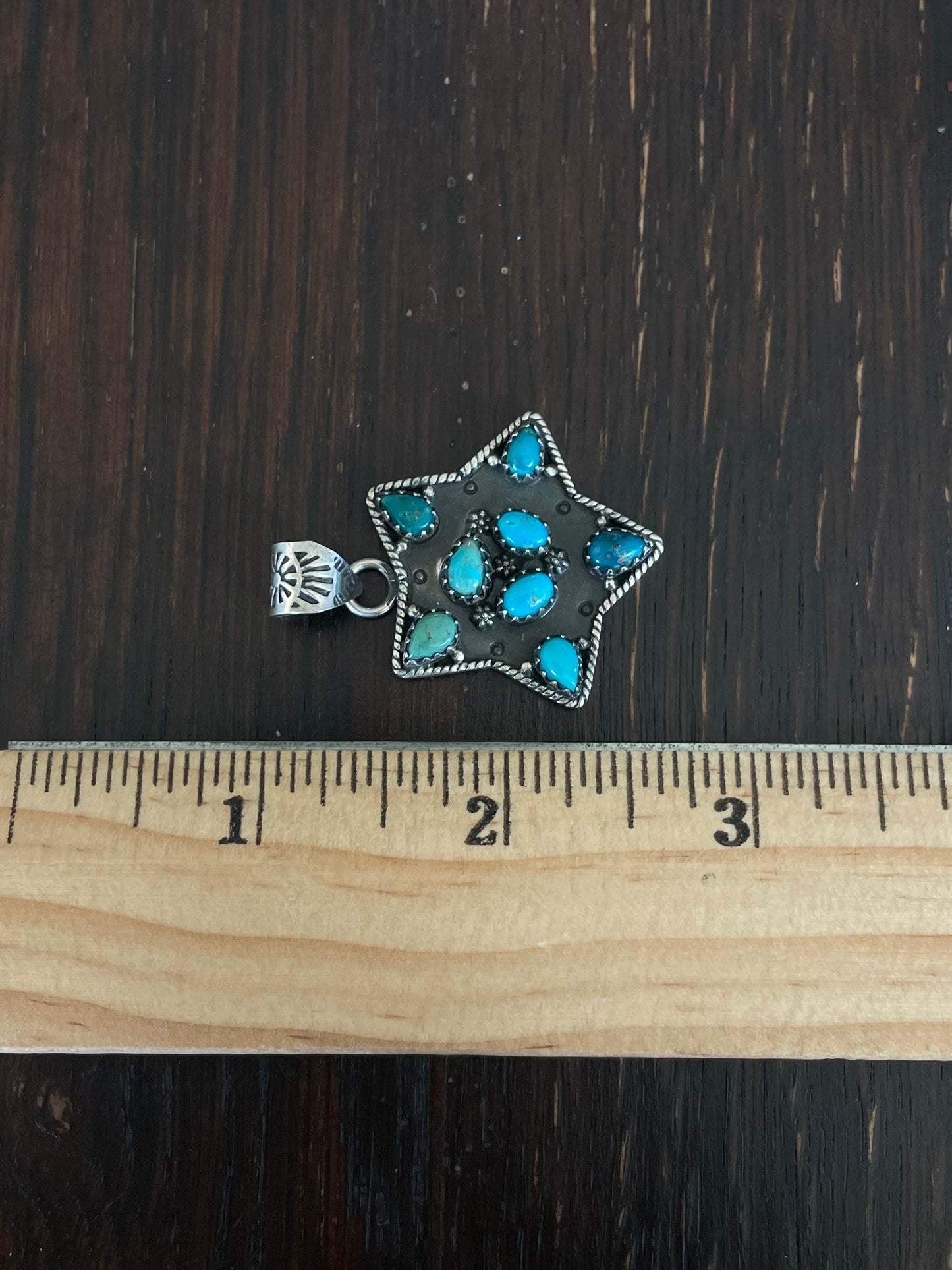 Kingman Turquoise Star Pendant | Sterling Silver E929
