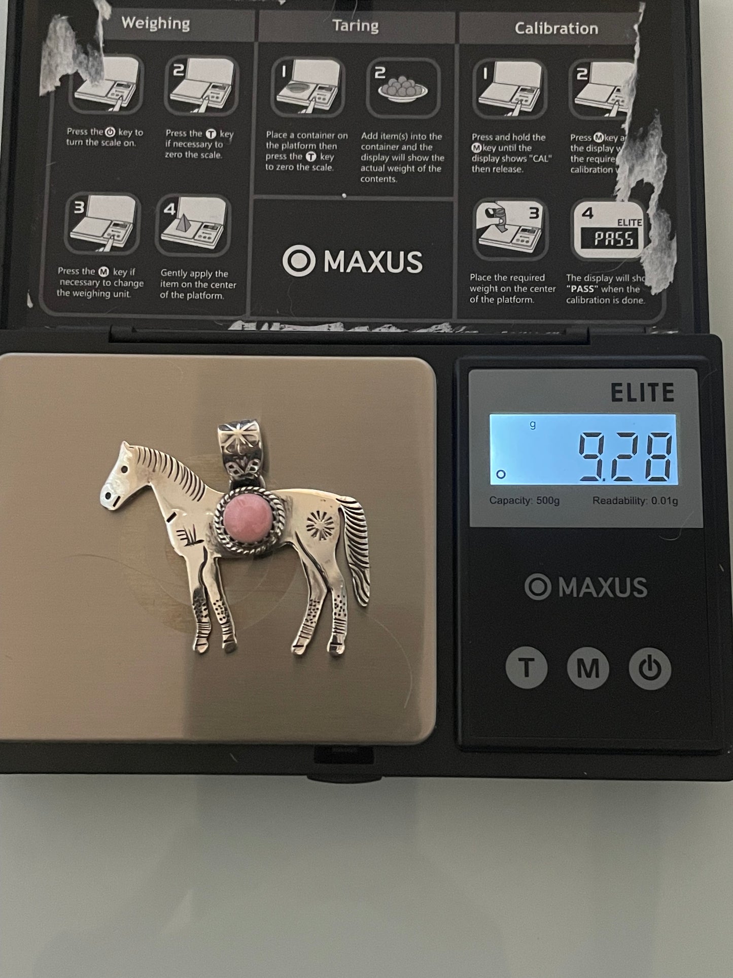 Pink Conch Horse Pendant | 925 Sterling Silver E254