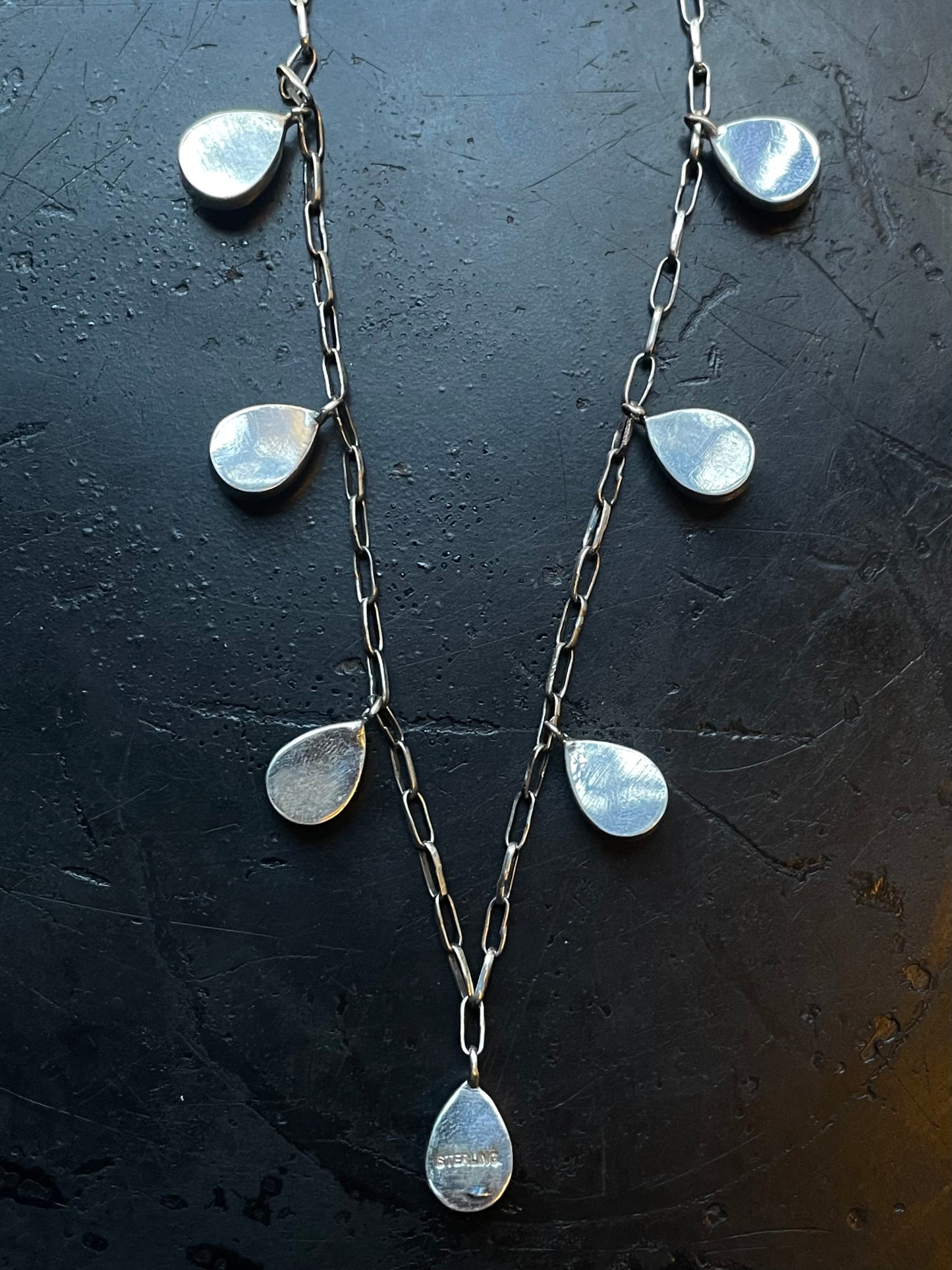 Pink Conch Necklace | Teardrop Dangle | 925 Silver E573