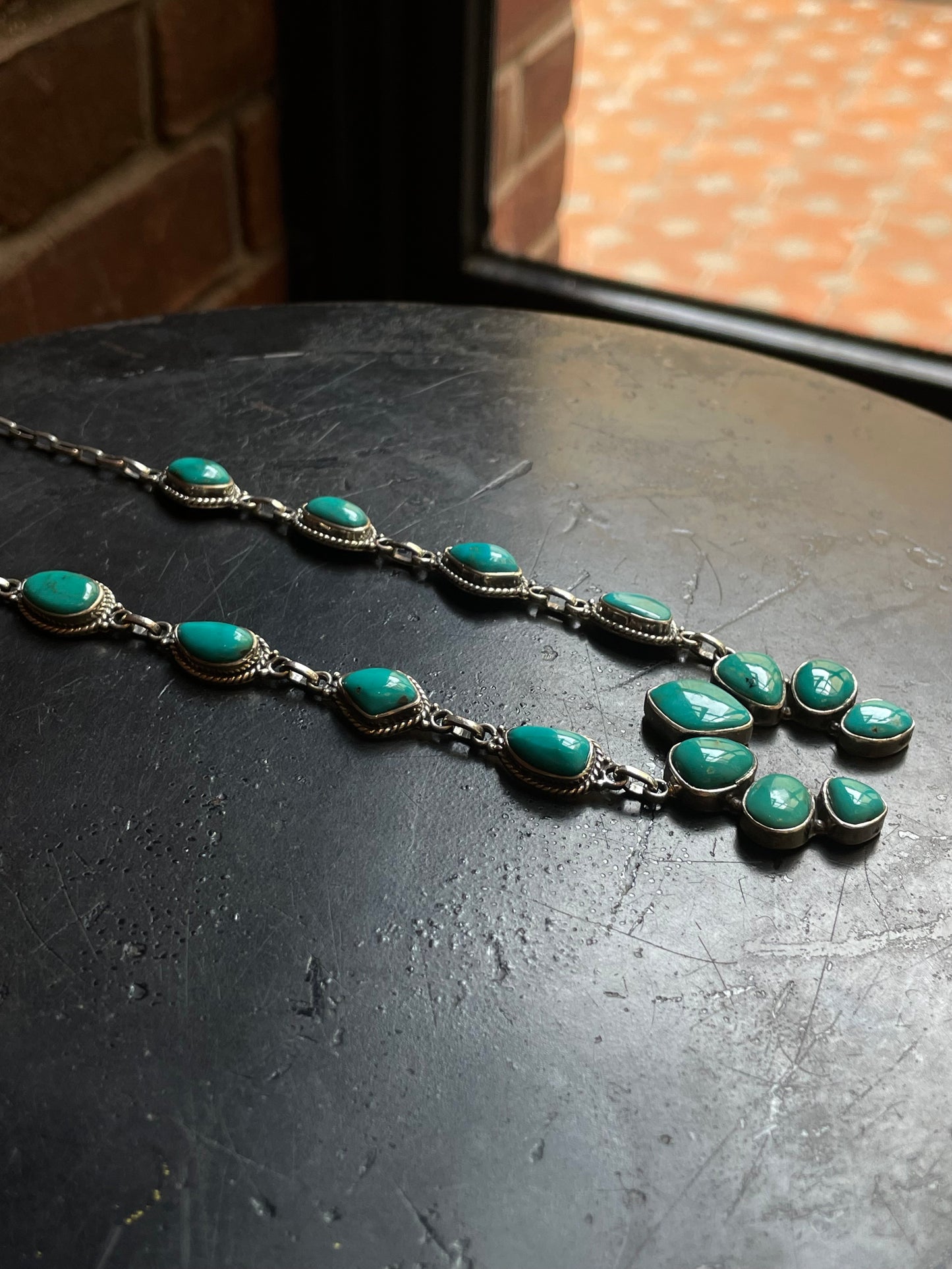 Kingman Turquoise Naja Necklace | 925 Sterling Silver E625