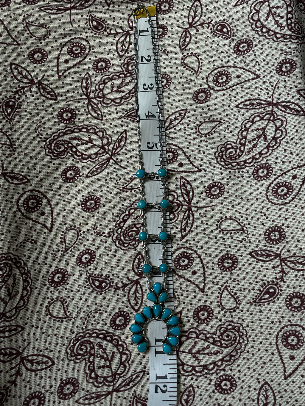 Turquoise Naja Necklace with Zia Cross Stations | 925 Sterling Silver D321
