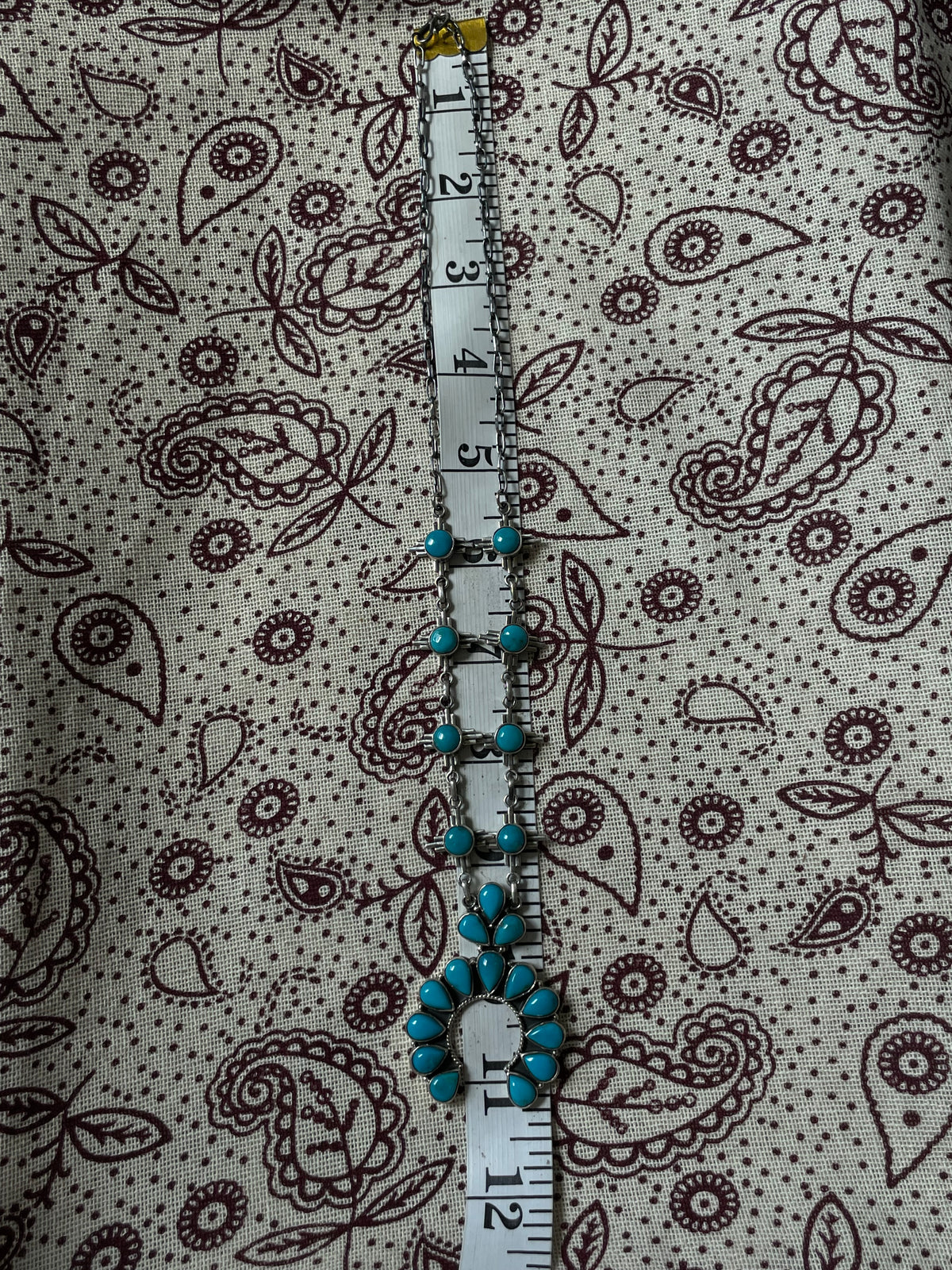 Turquoise Naja Necklace with Zia Cross Stations | 925 Sterling Silver D321