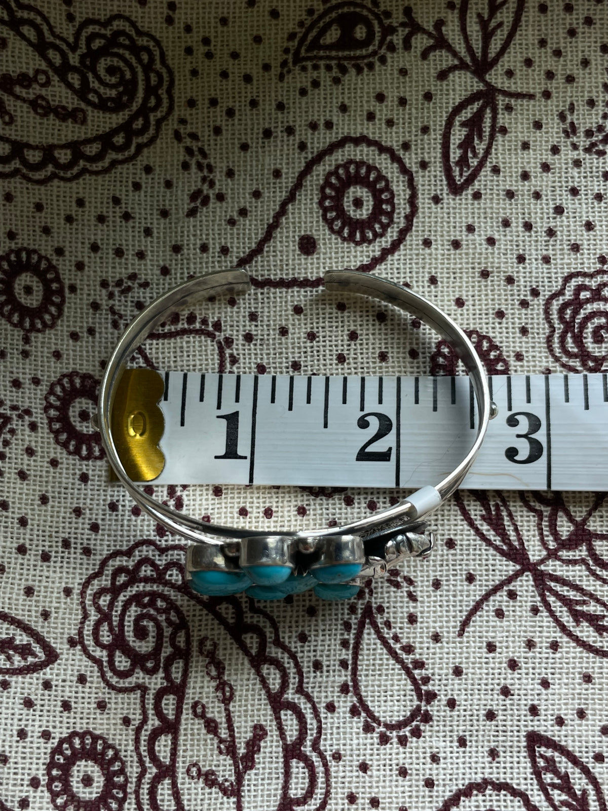 Turquoise Floral Cuff Bracelet | 925 Sterling Silver D278