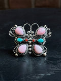 Pink Conch Butterfly Ring | Sterling Silver | Size 8 | A339