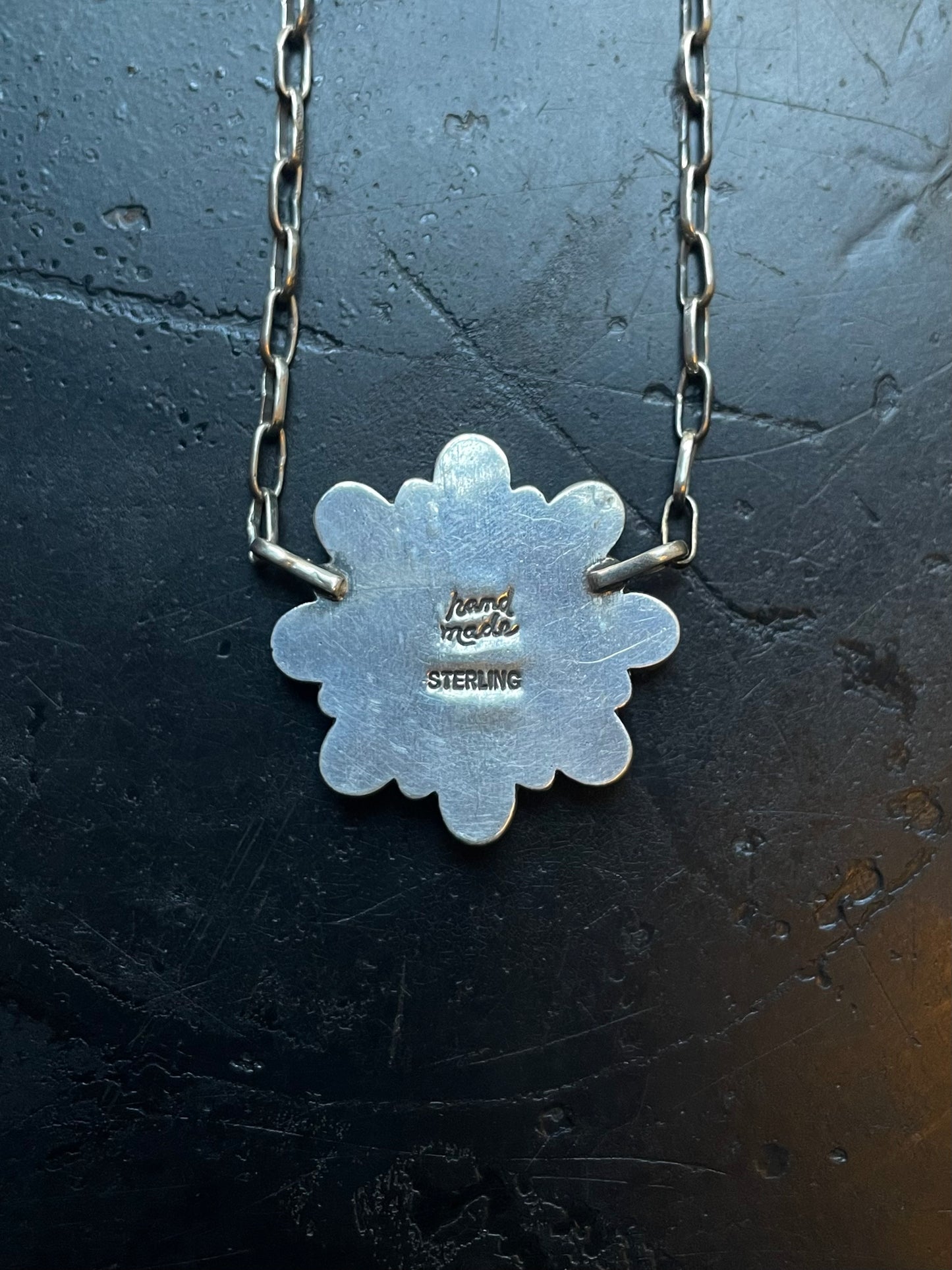 Pink Conch Flower Necklace | Cluster Blossom Pendant | 925 Silver E568