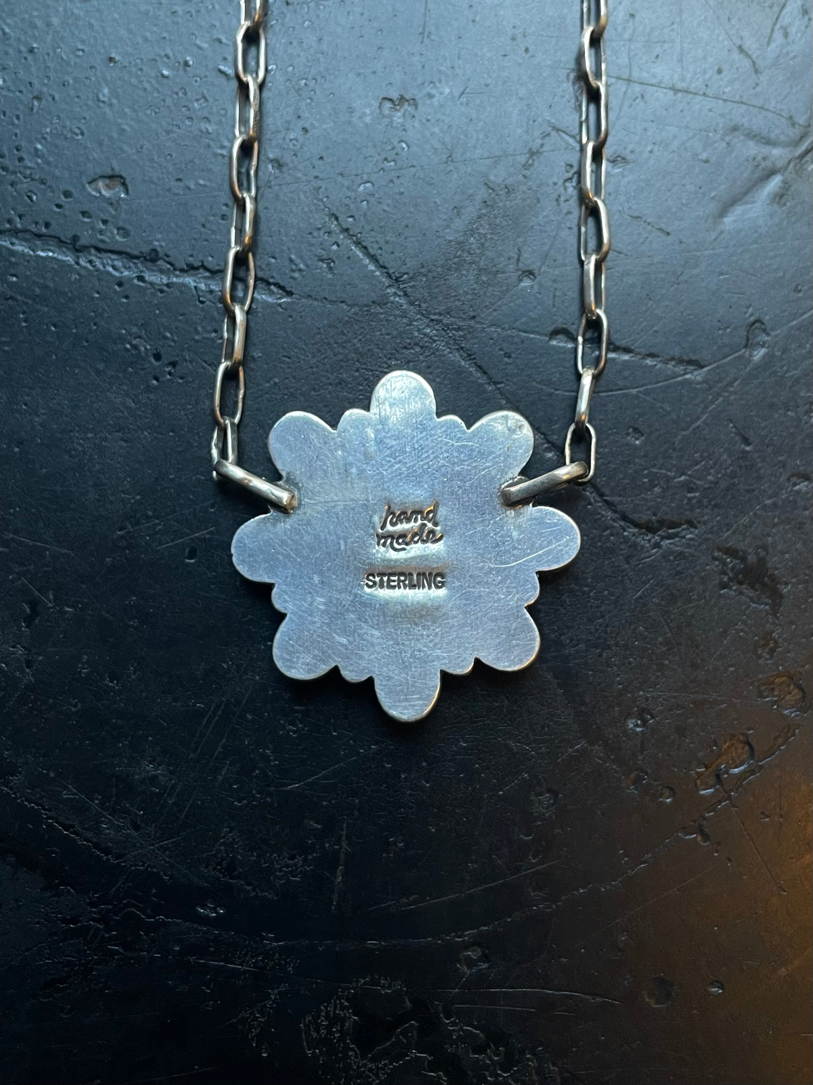 Pink Conch Flower Necklace | Cluster Blossom Pendant | 925 Silver E568