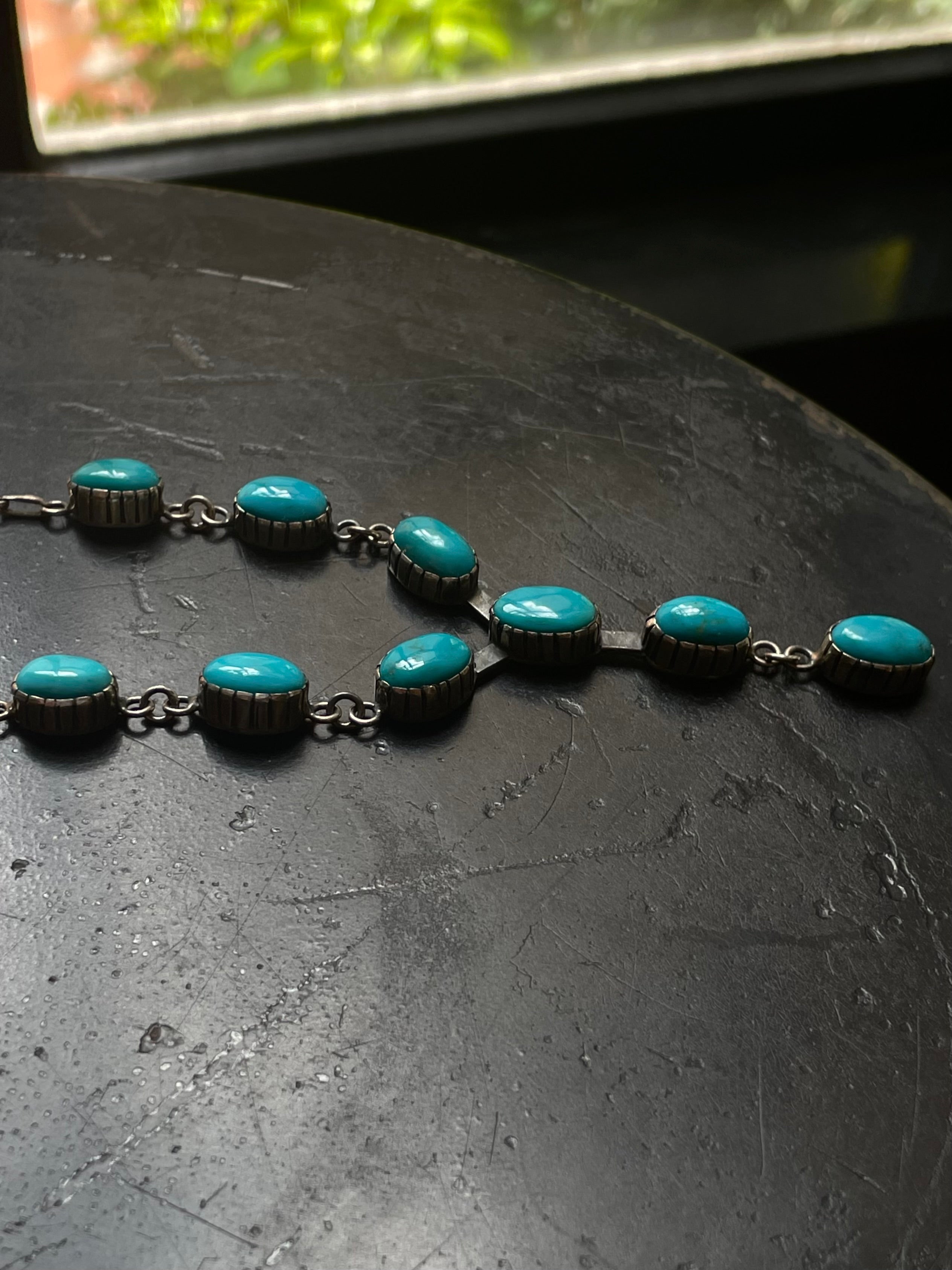 Kingman Turquoise Lariat Necklace | 925 Sterling Silver G592