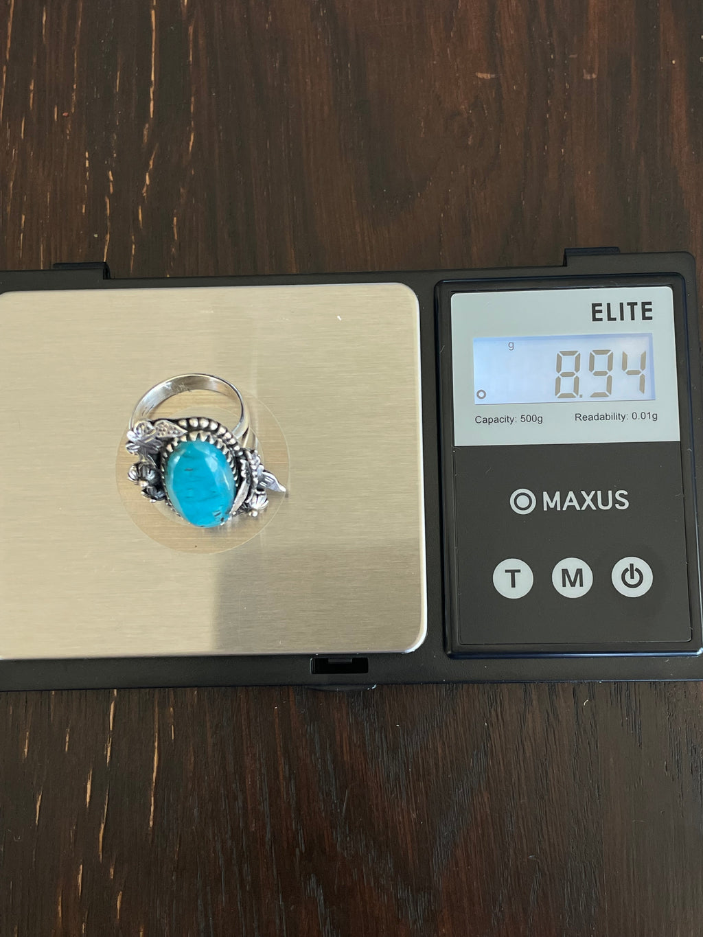Turquoise Butterfly Floral Ring Size 8 | Sterling Silver E882