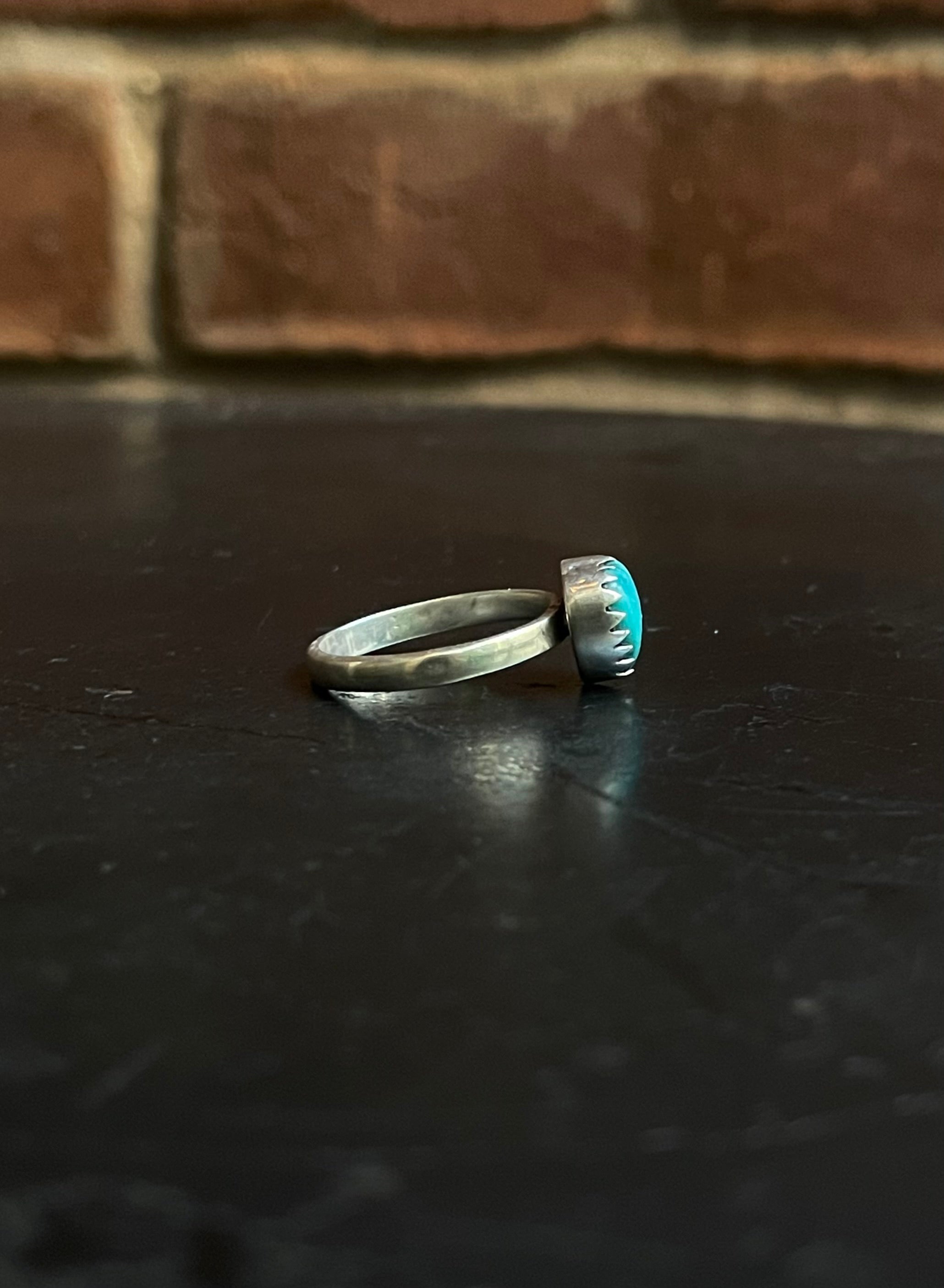 Kingman Turquoise Heart Ring | Sterling Silver | Size 6 G385