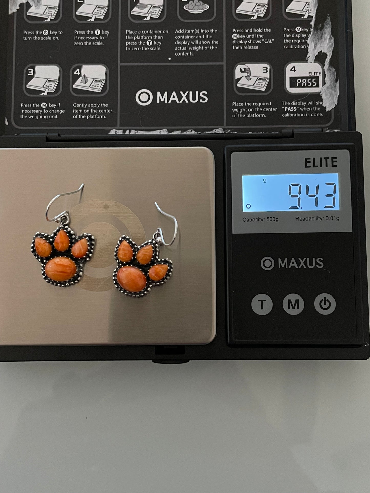 Spiny Oyster Paw Dangle Earrings | 925 Sterling Silver E373