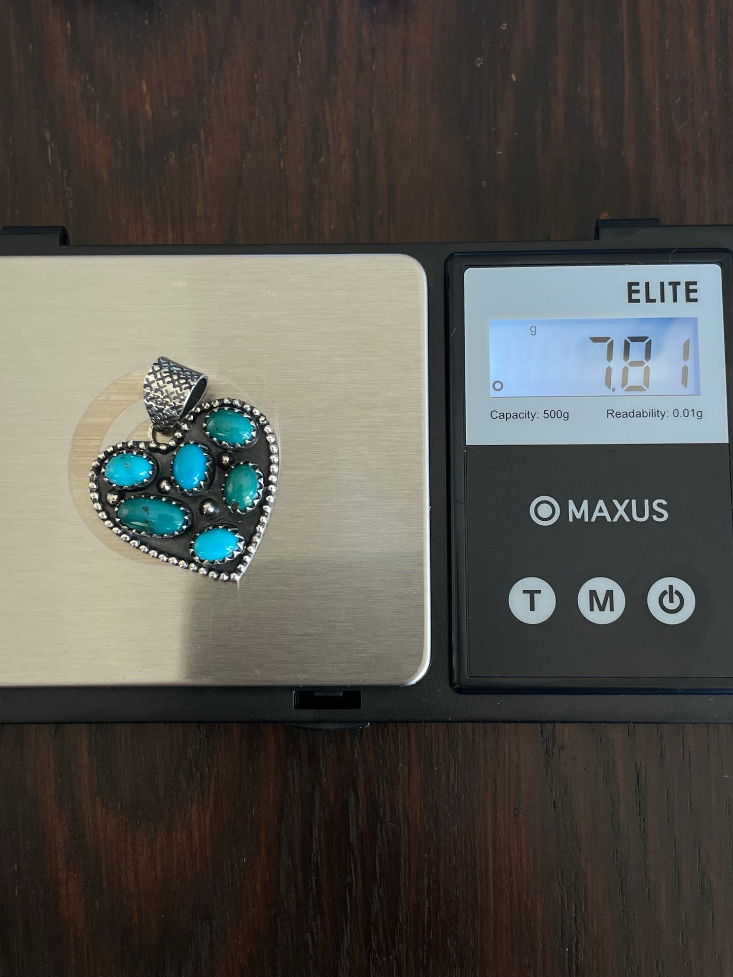 Kingman Turquoise Heart Pendant | Sterling Silver E927