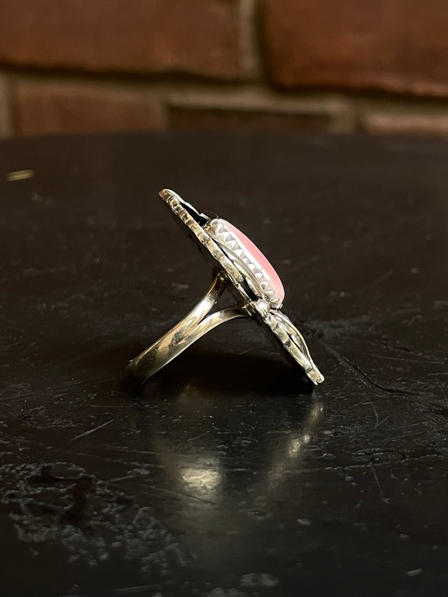 Pink Conch Feather Ring Size 6 | 925 Sterling Silver G134
