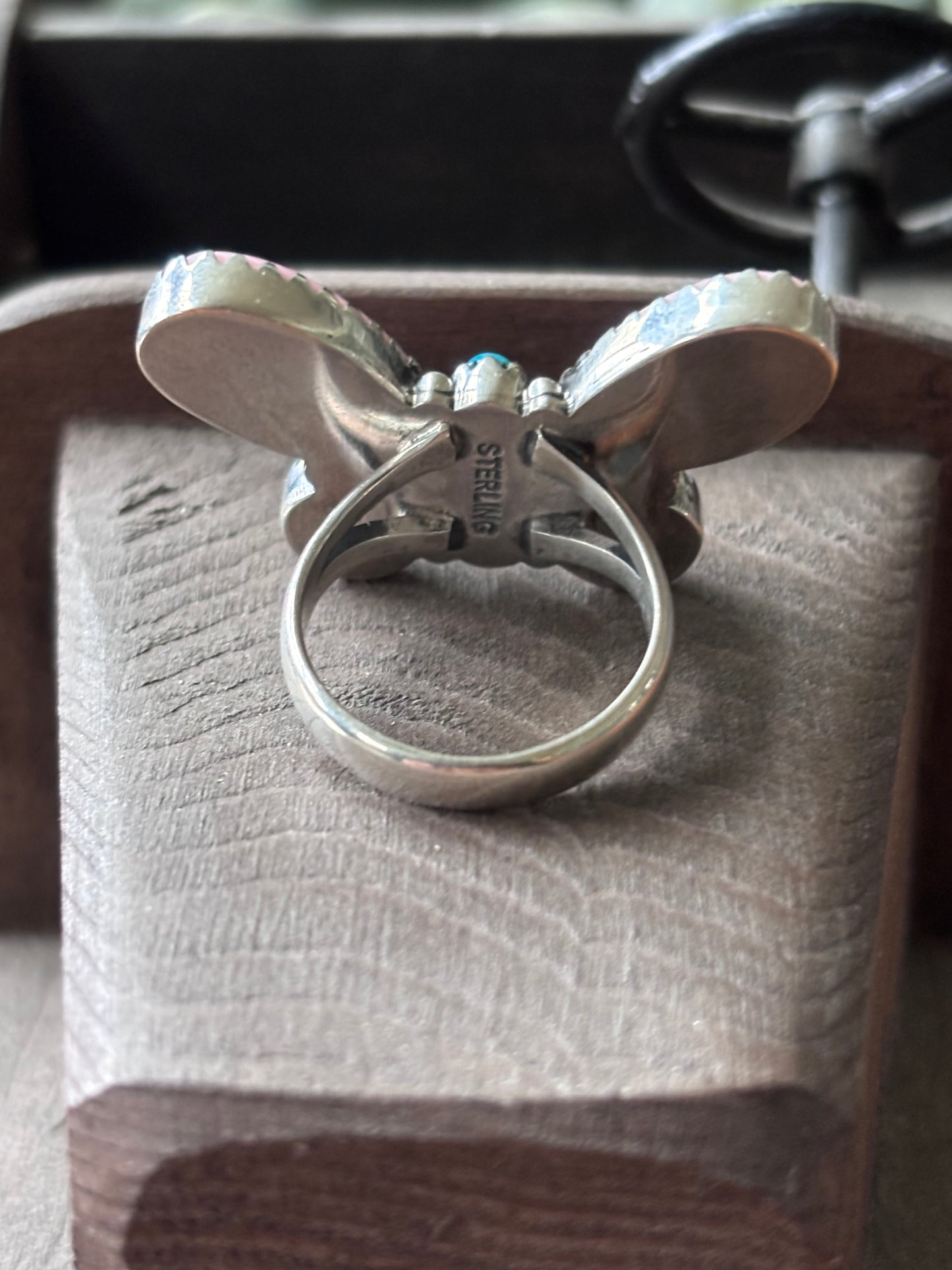 Pink Conch Butterfly Ring Size 7 | 925 Sterling Silver A103
