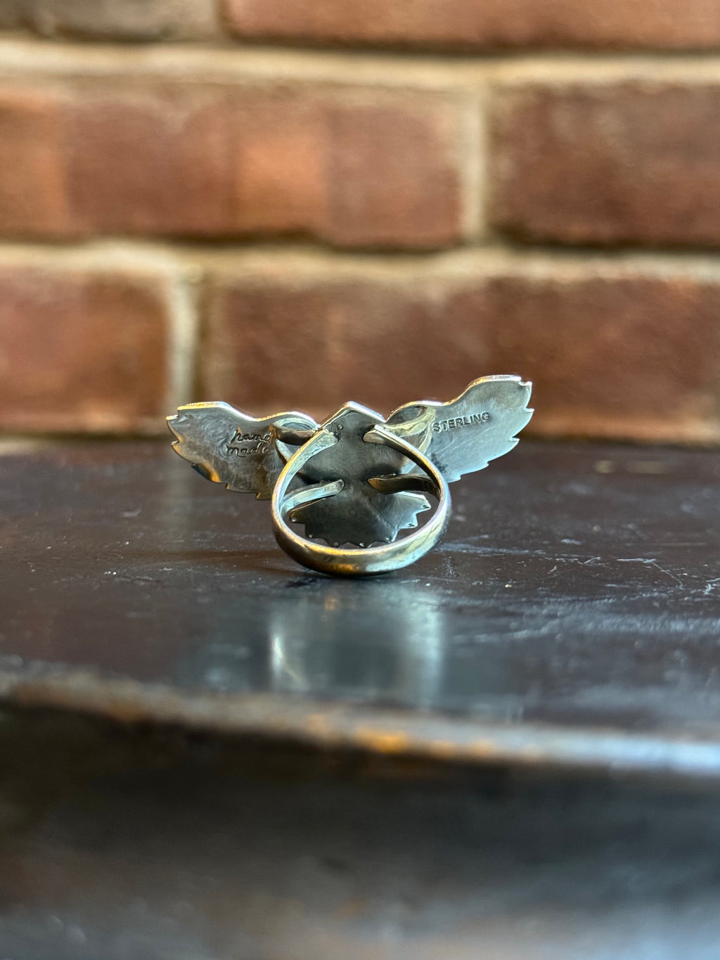 Turquoise Thunderbird Ring Size 9 | 925 Sterling Silver C412