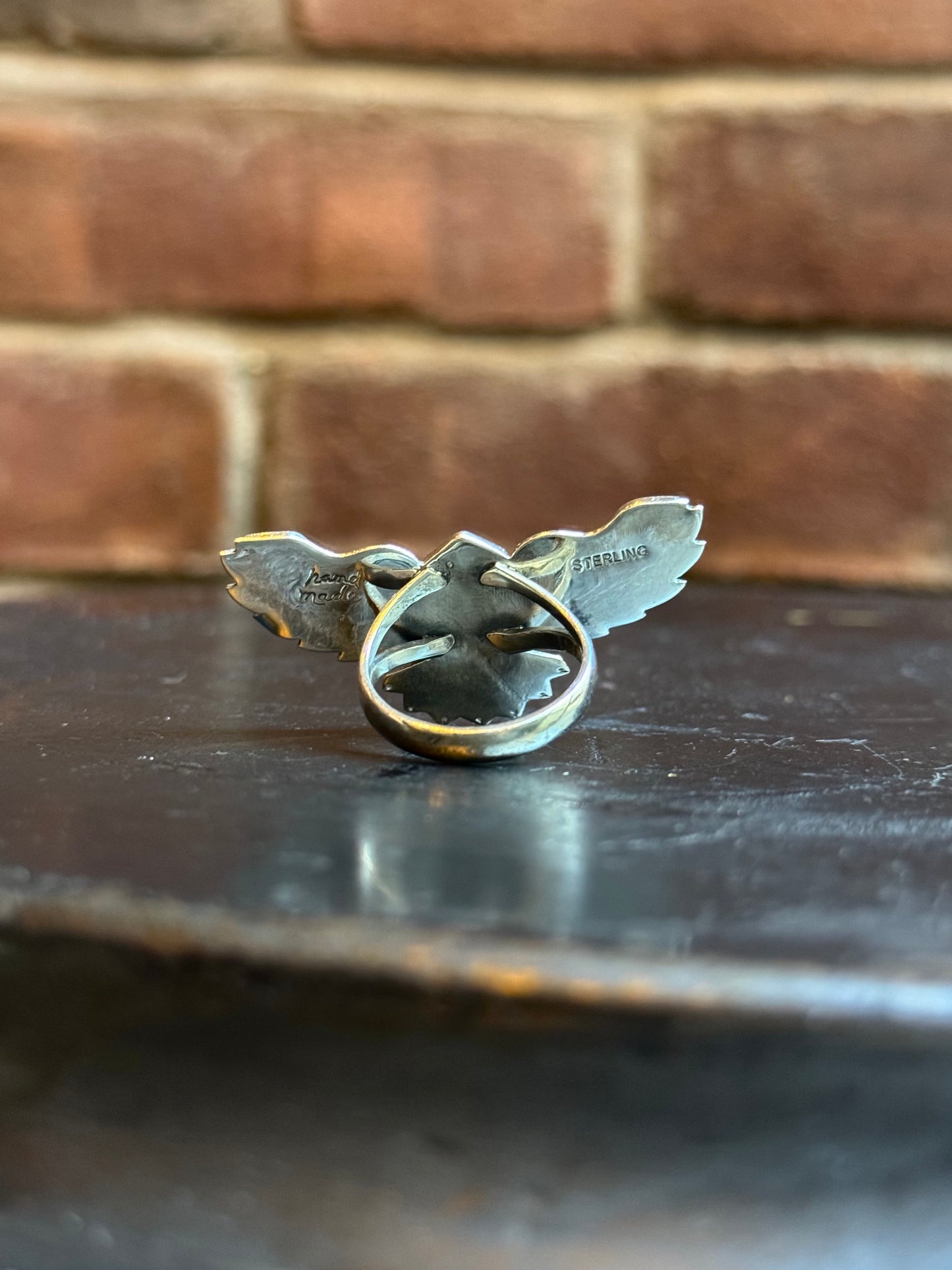 Turquoise Thunderbird Ring Size 9 | 925 Sterling Silver C412