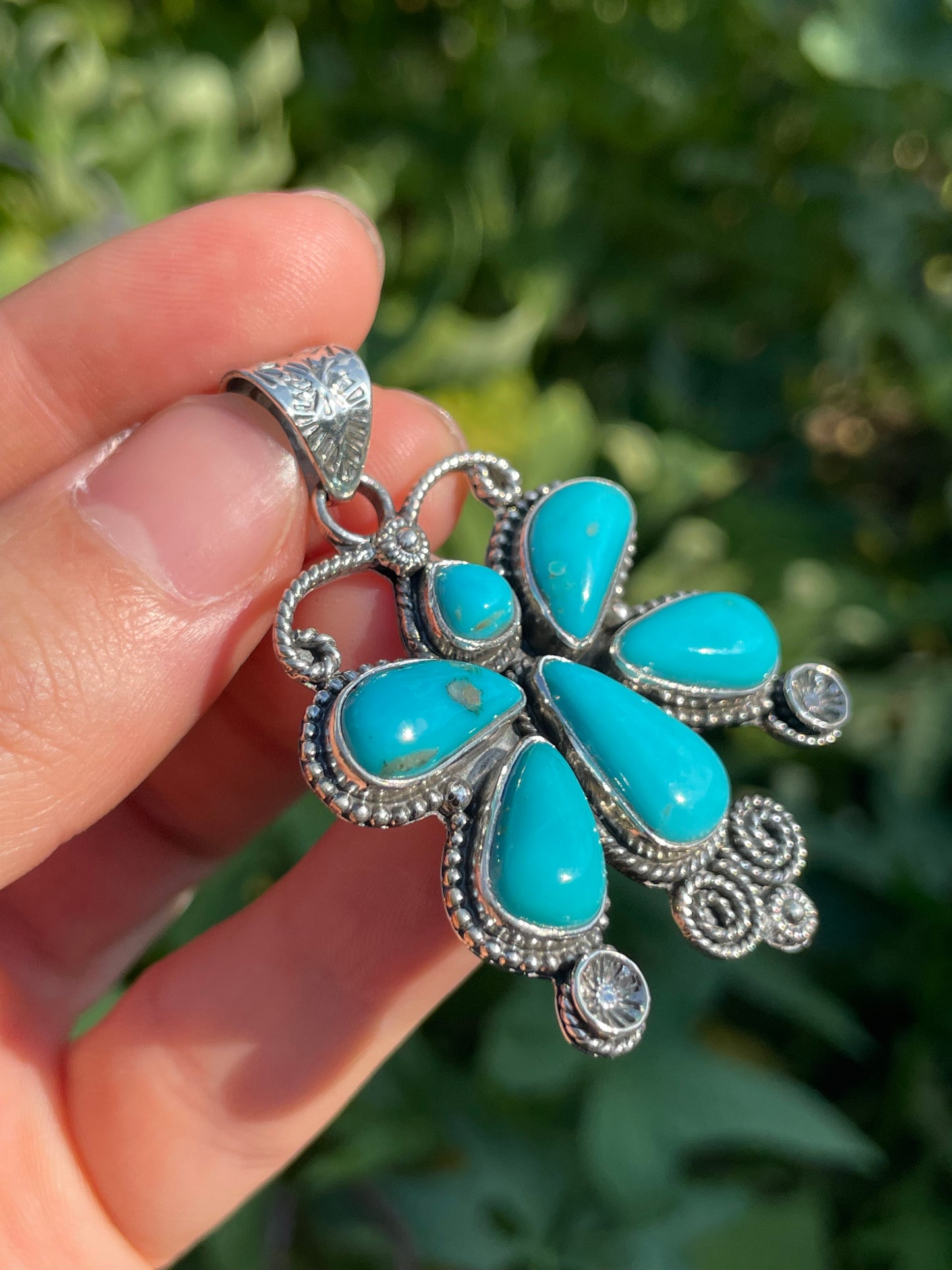 Turquoise Butterfly Pendant | 925 Sterling Silver X90