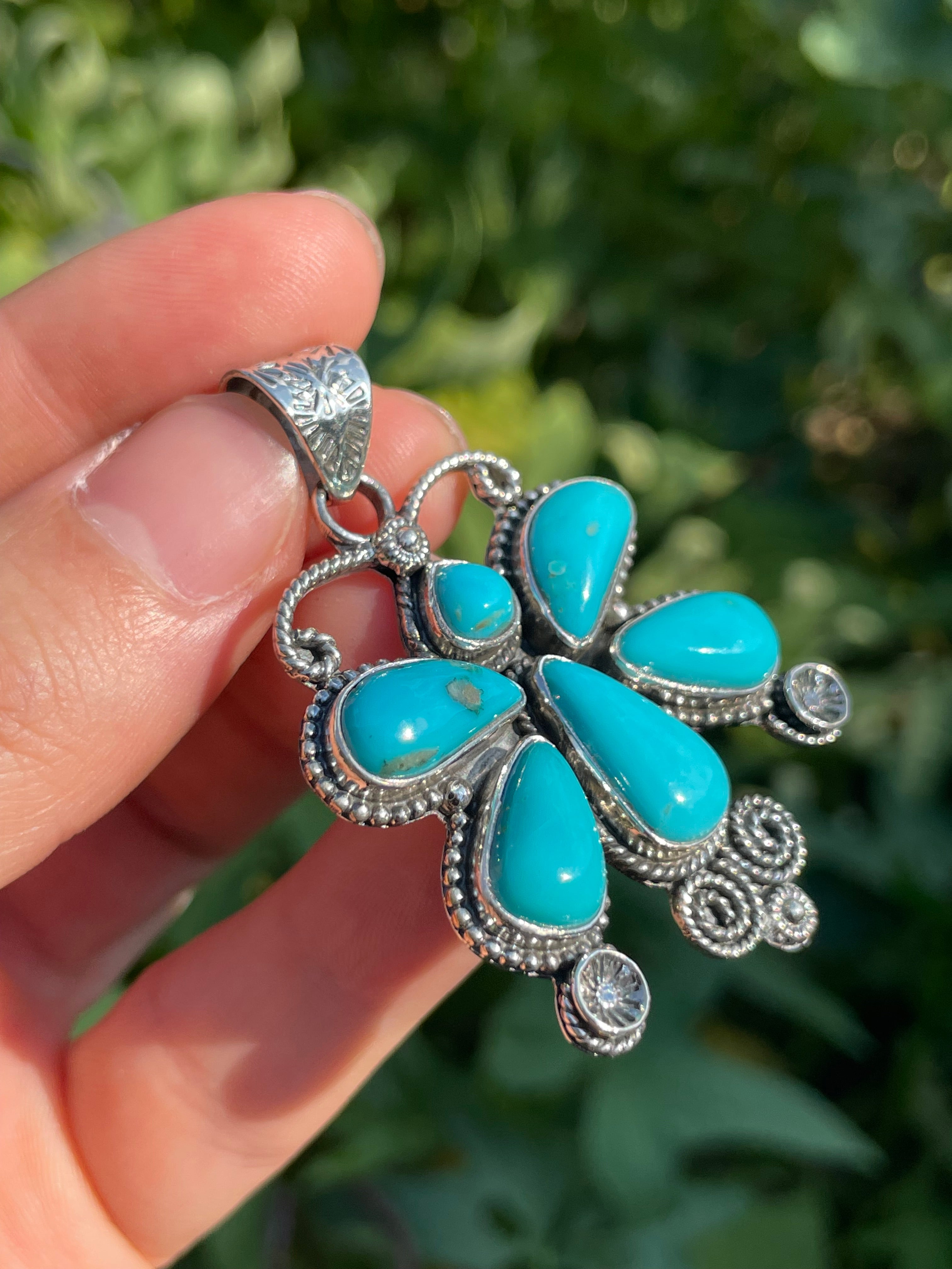 Turquoise Butterfly Pendant | 925 Sterling Silver X90