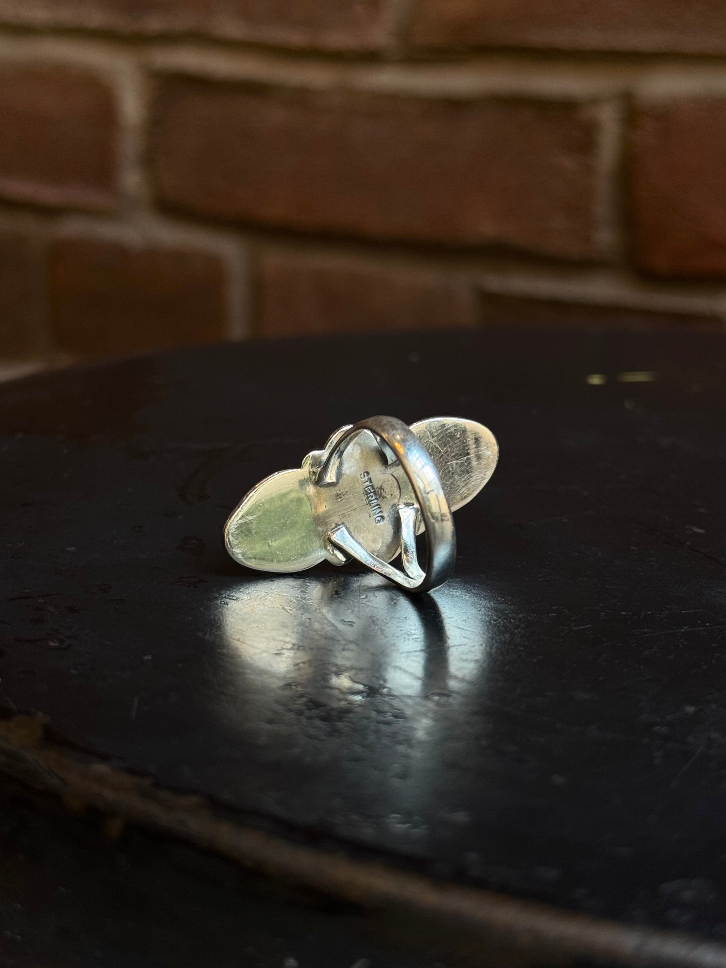 Lapis Lazuli Teardrop Ring | Sterling Silver | Size 10 | A909
