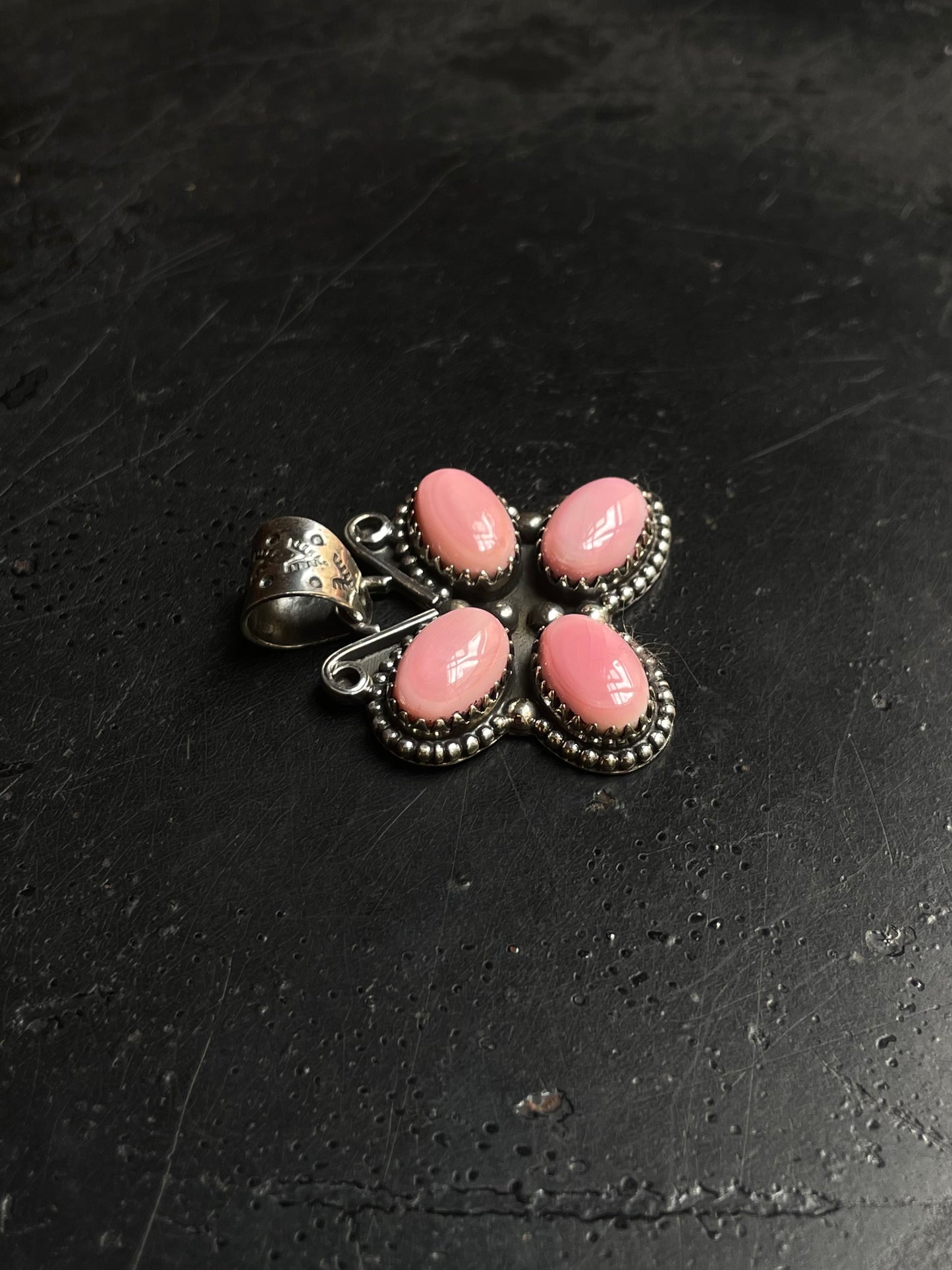 Pink Conch Butterfly Pendant | 925 Sterling Silver E229