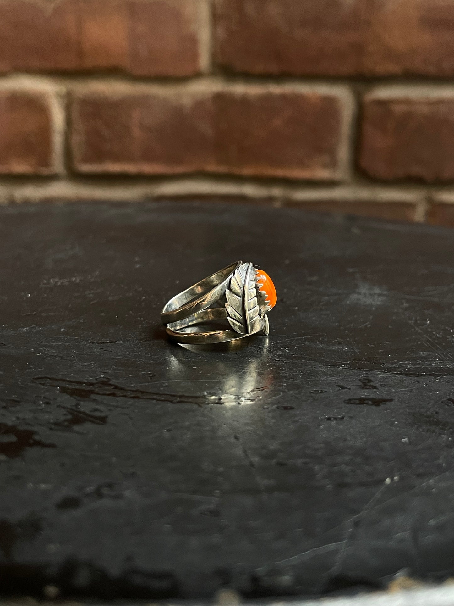 Spiny Oyster Leaf Ring Size 8 | 925 Sterling Silver Southwest E175