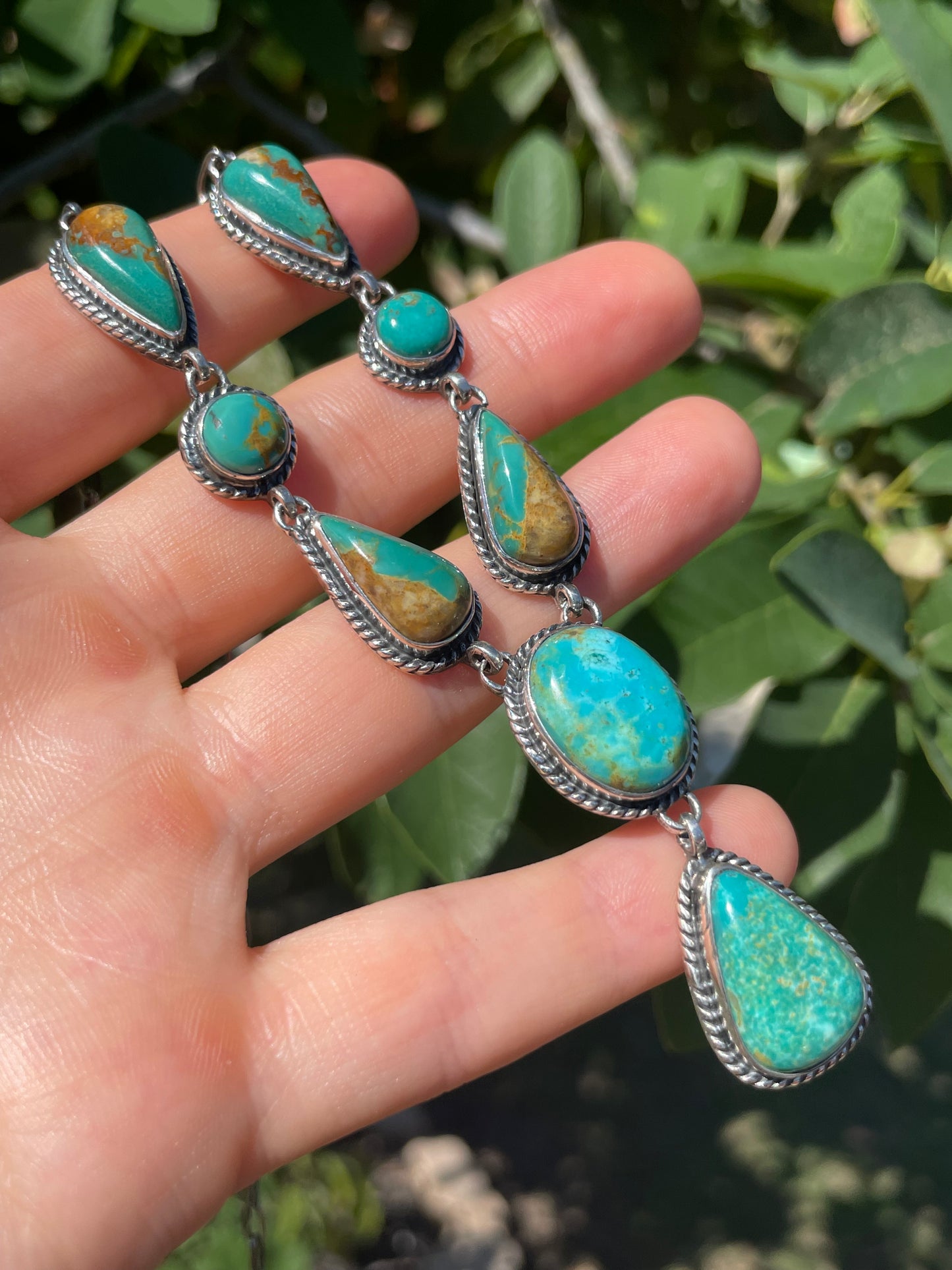 Kingman Turquoise Statement Necklace | Sterling Silver D123