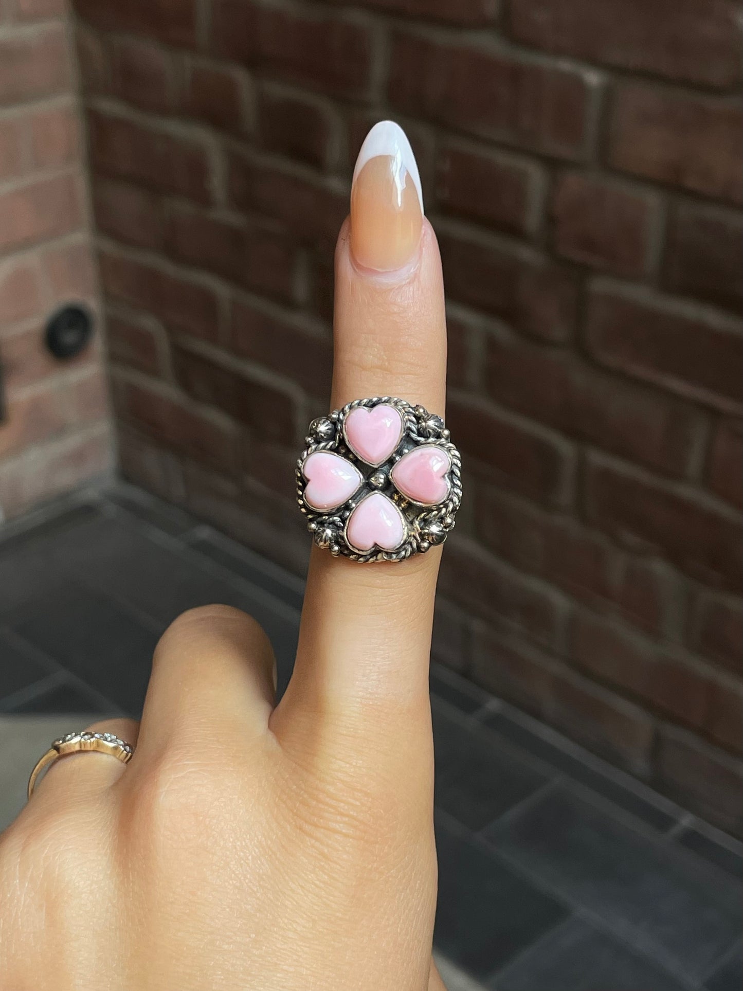 Pink Conch Heart Ring Size 8| Sterling Silver E906