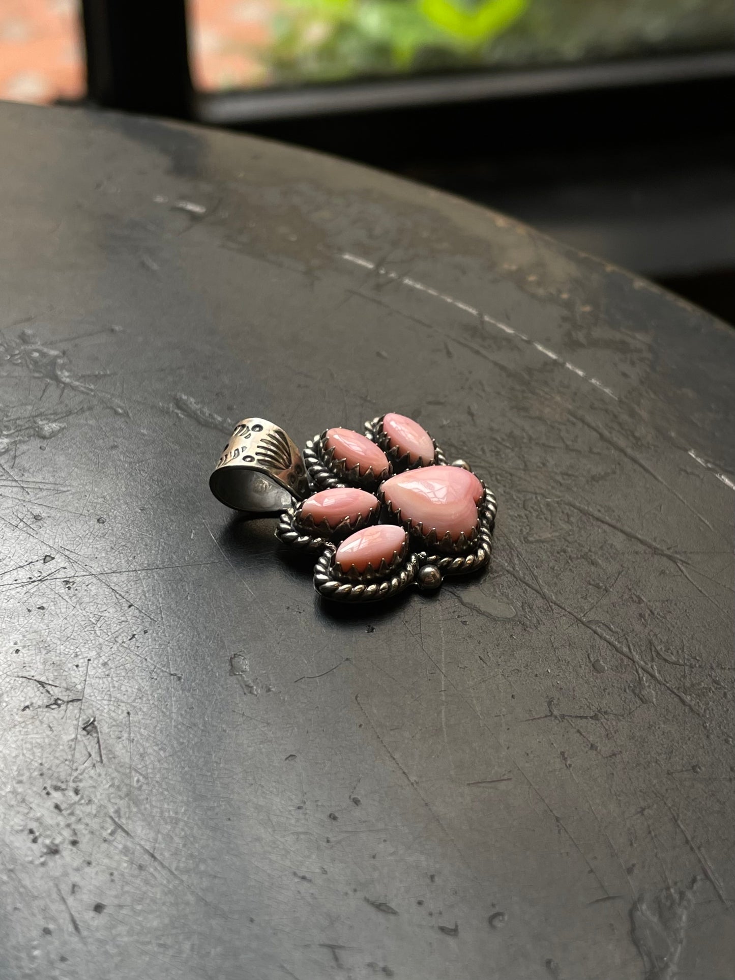 Pink Conch Heart Paw Pendant | 925 Sterling Silver E961