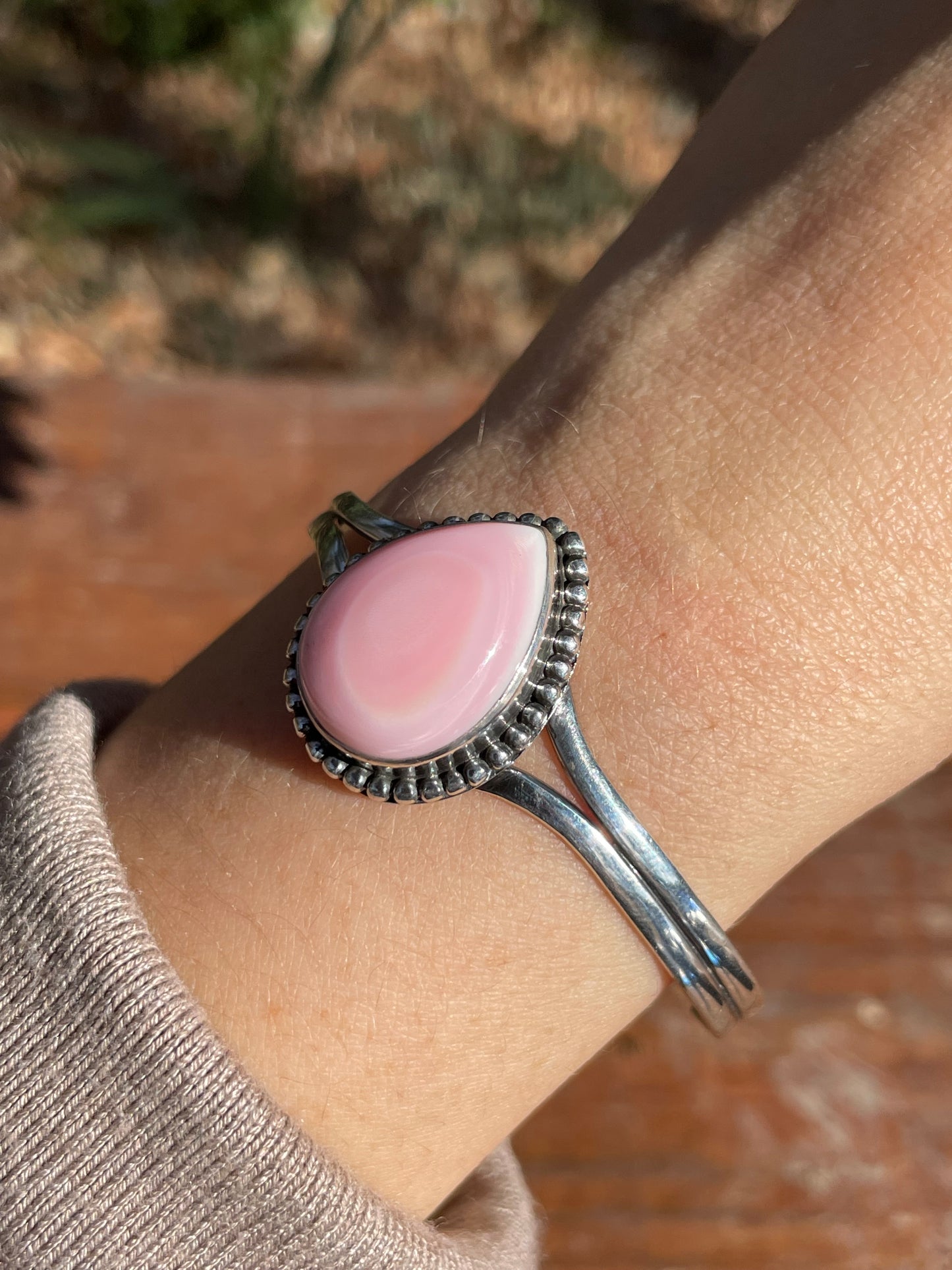 Pink Conch Cuff Bracelet | 925 Sterling Silver Southwest D117