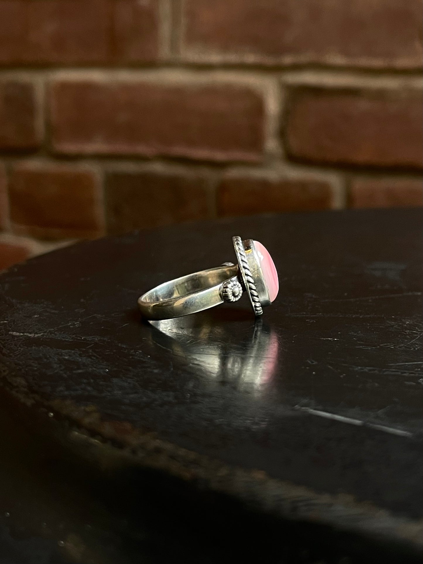 Pink Conch Ring Size 9 | 925 Sterling Silver E759