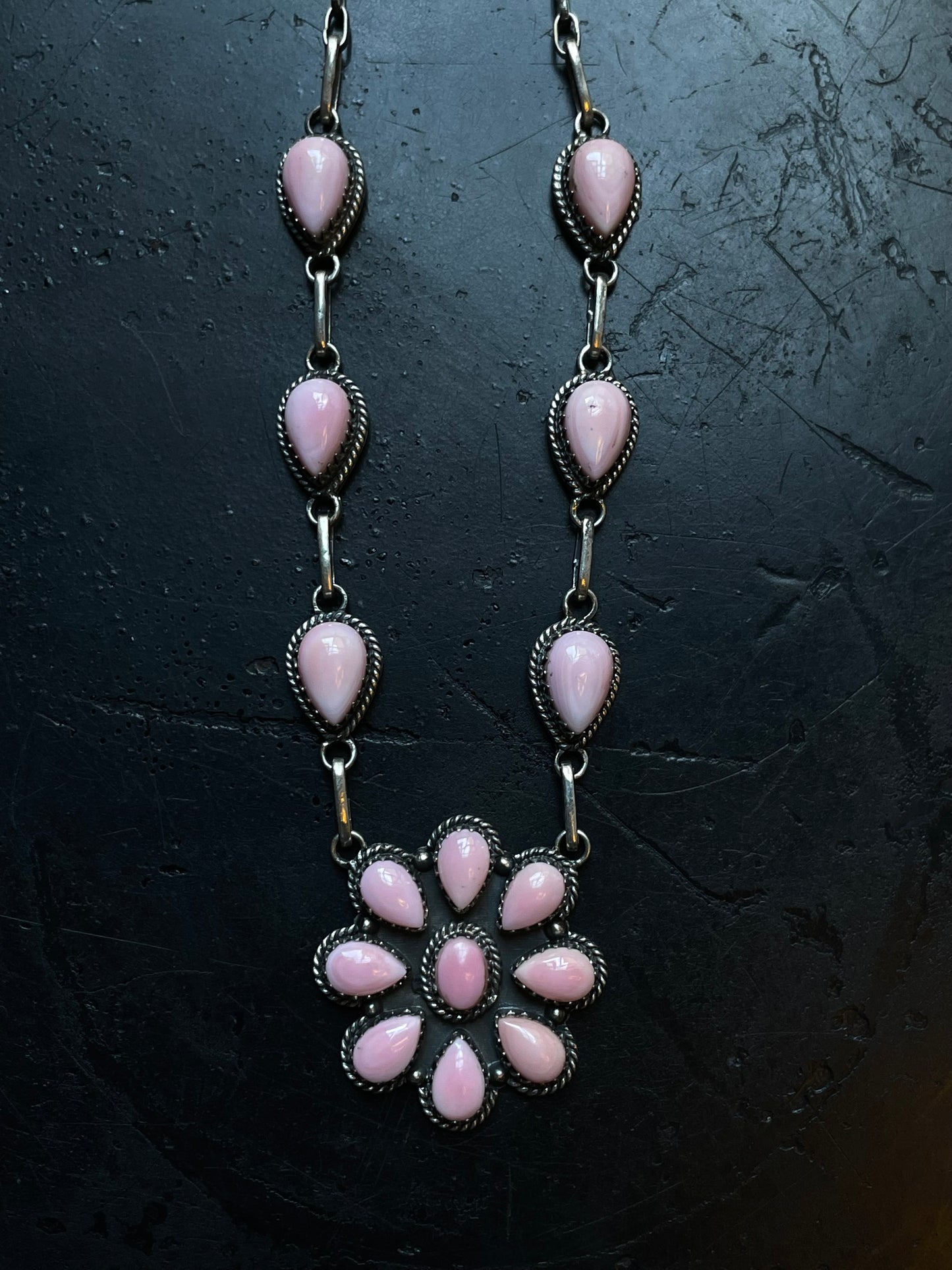 Pink Conch Flower Necklace | 925 Sterling Silver E336