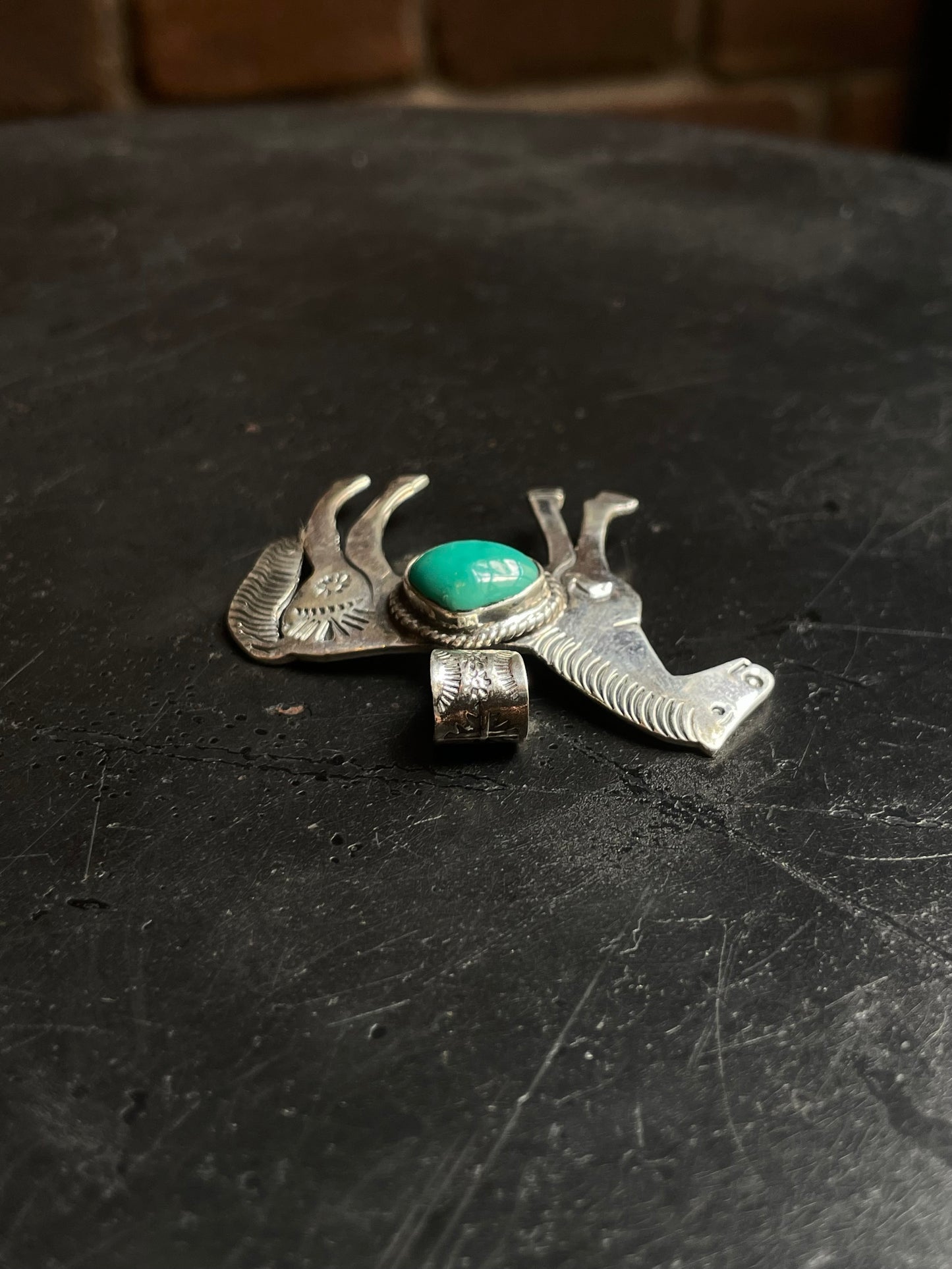 Kingman Turquoise Horse Pendant | 925 Sterling Silver E250
