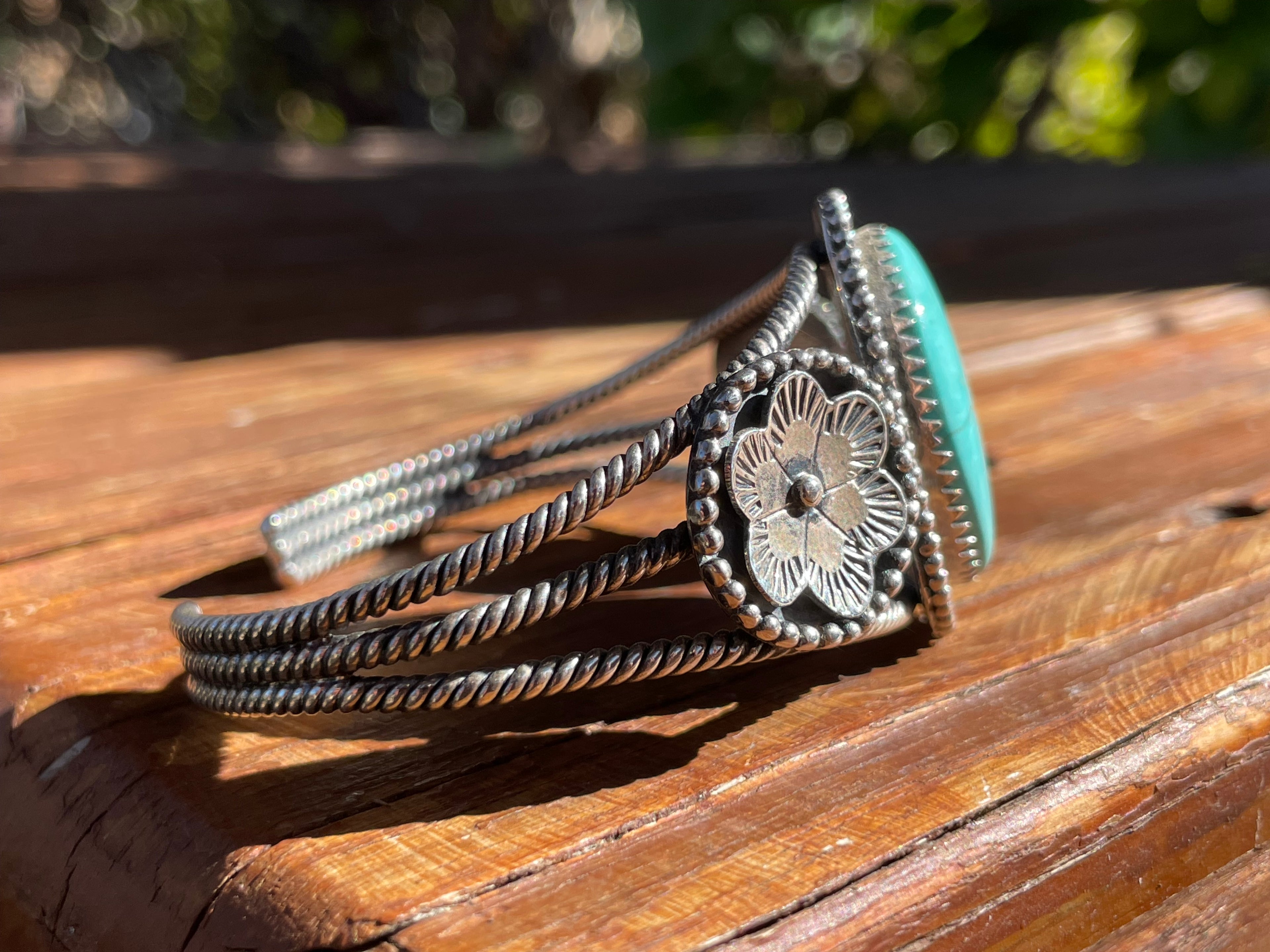 Kingman Turquoise Cuff Bracelet | Sterling Silver B882