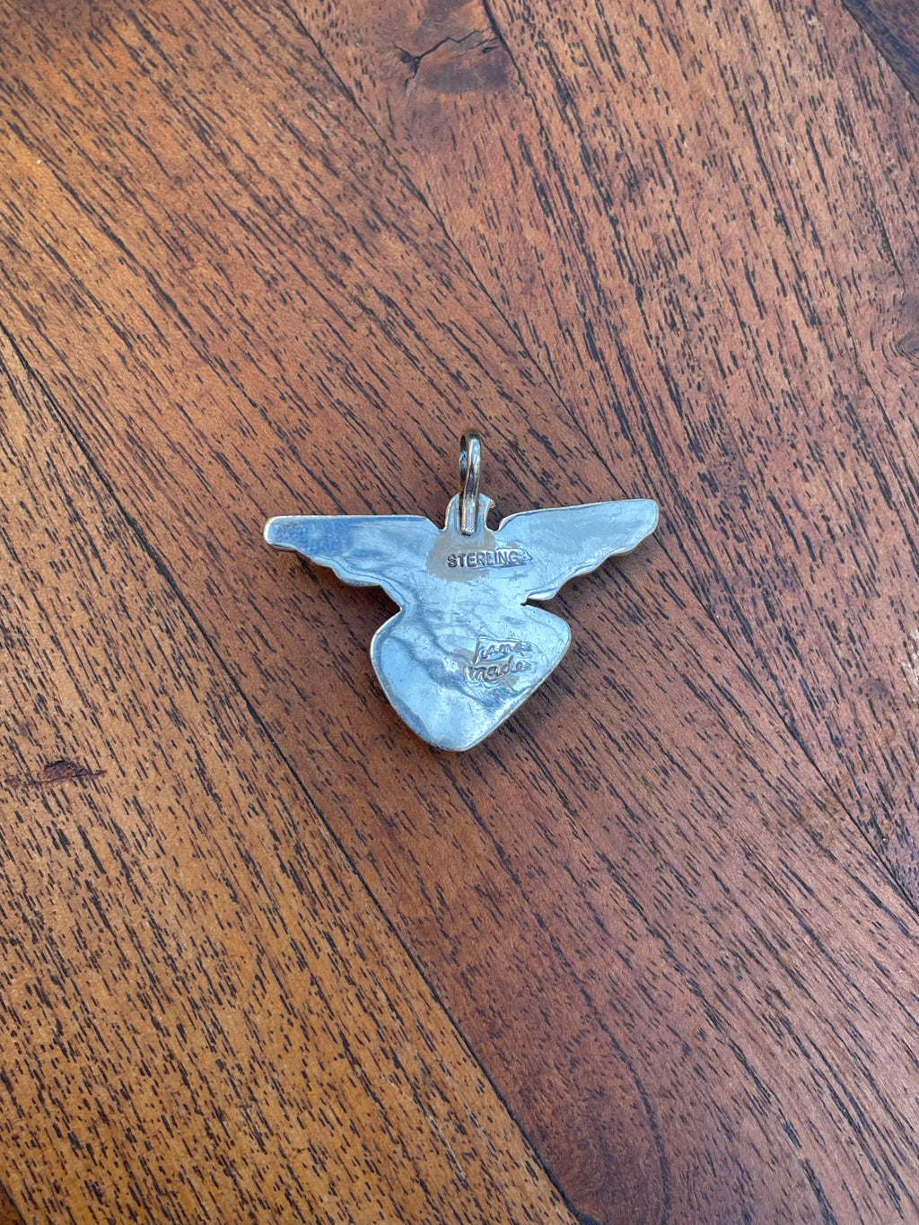 Turquoise & Coral Thunderbird Pendant | 925 Sterling Silver C820