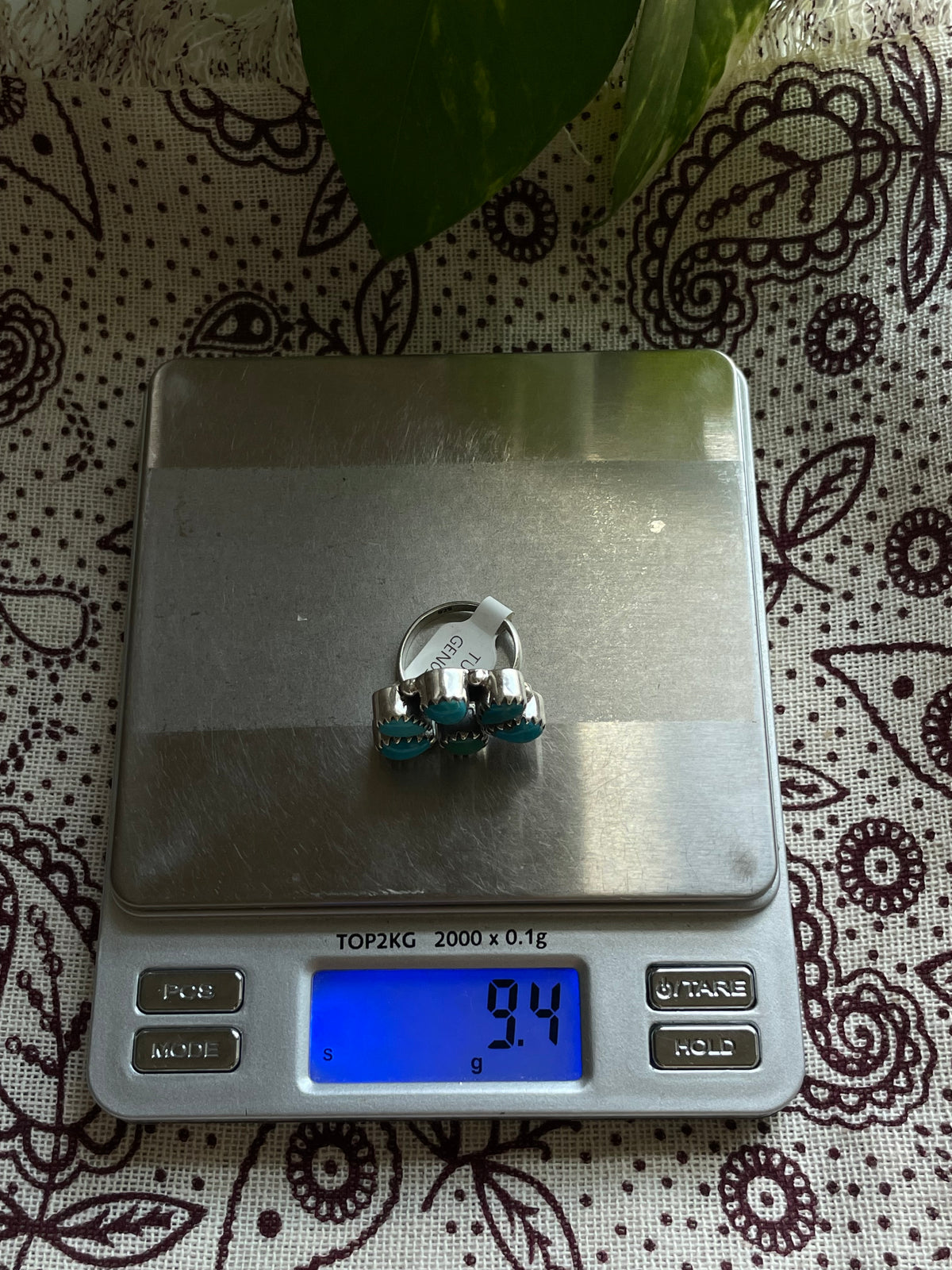 Turquoise Cluster Ring Size 7 | 925 Sterling Silver D305
