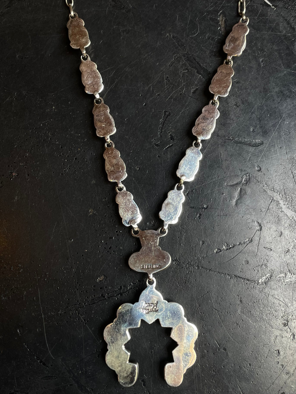 Pink Conch Naja Necklace | Teardrop Link | 925 Silver E557