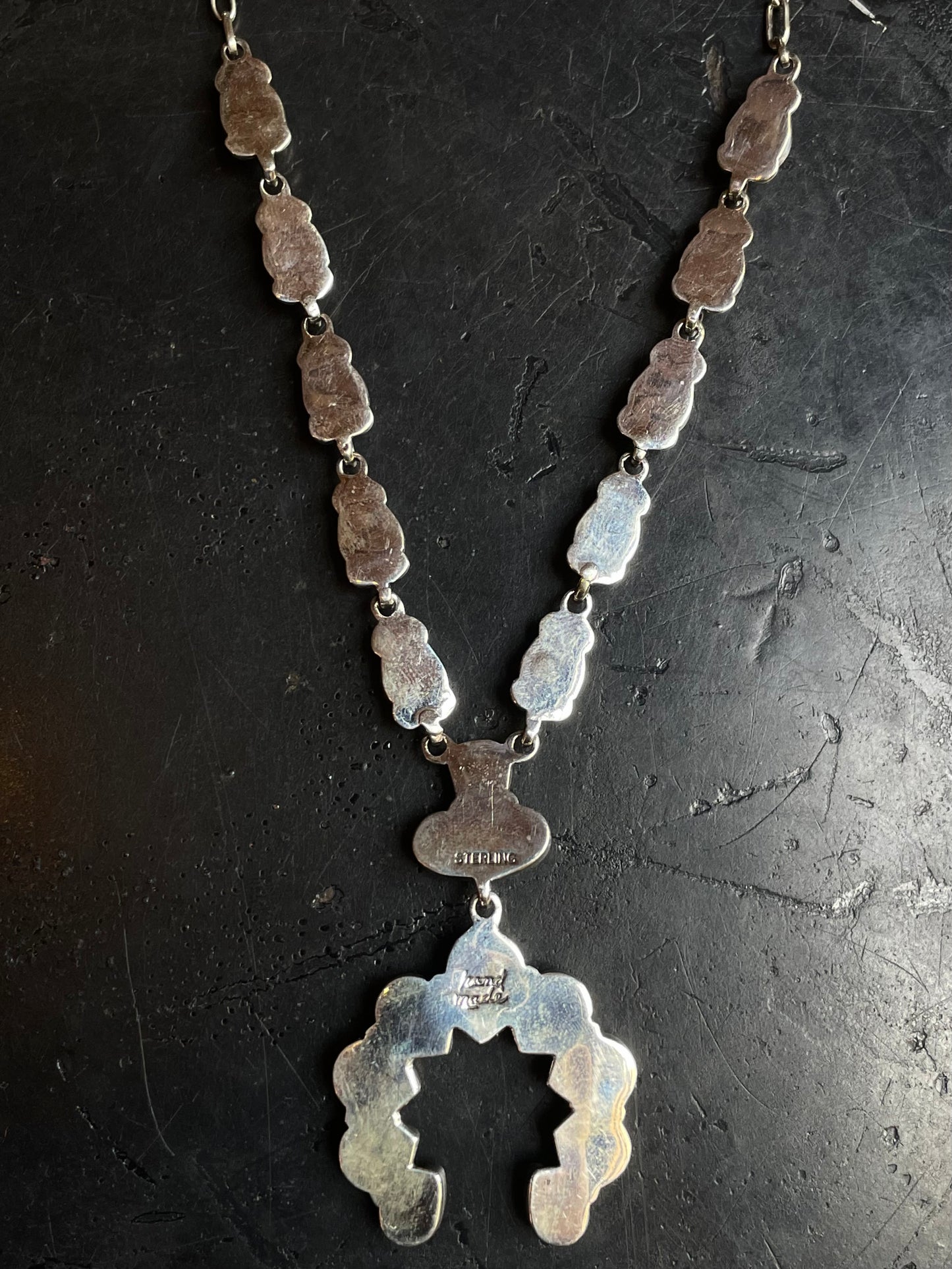 Pink Conch Naja Necklace | Teardrop Link | 925 Silver E557