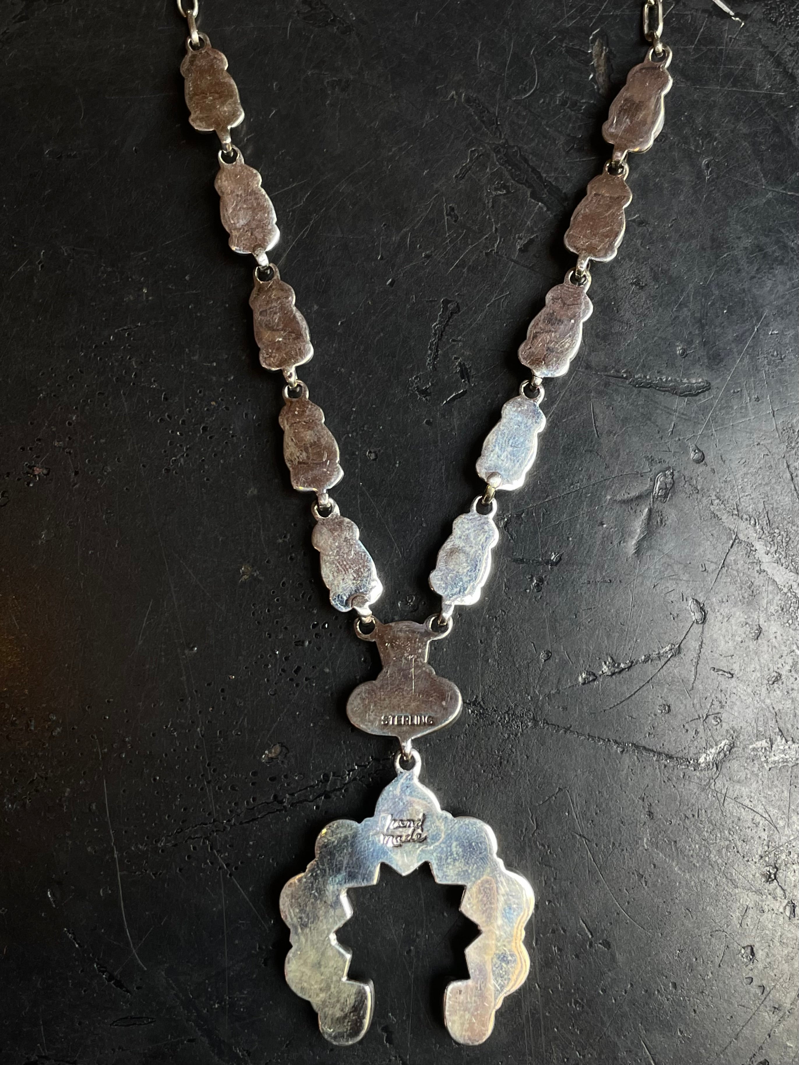Pink Conch Naja Necklace | Teardrop Link | 925 Silver E557