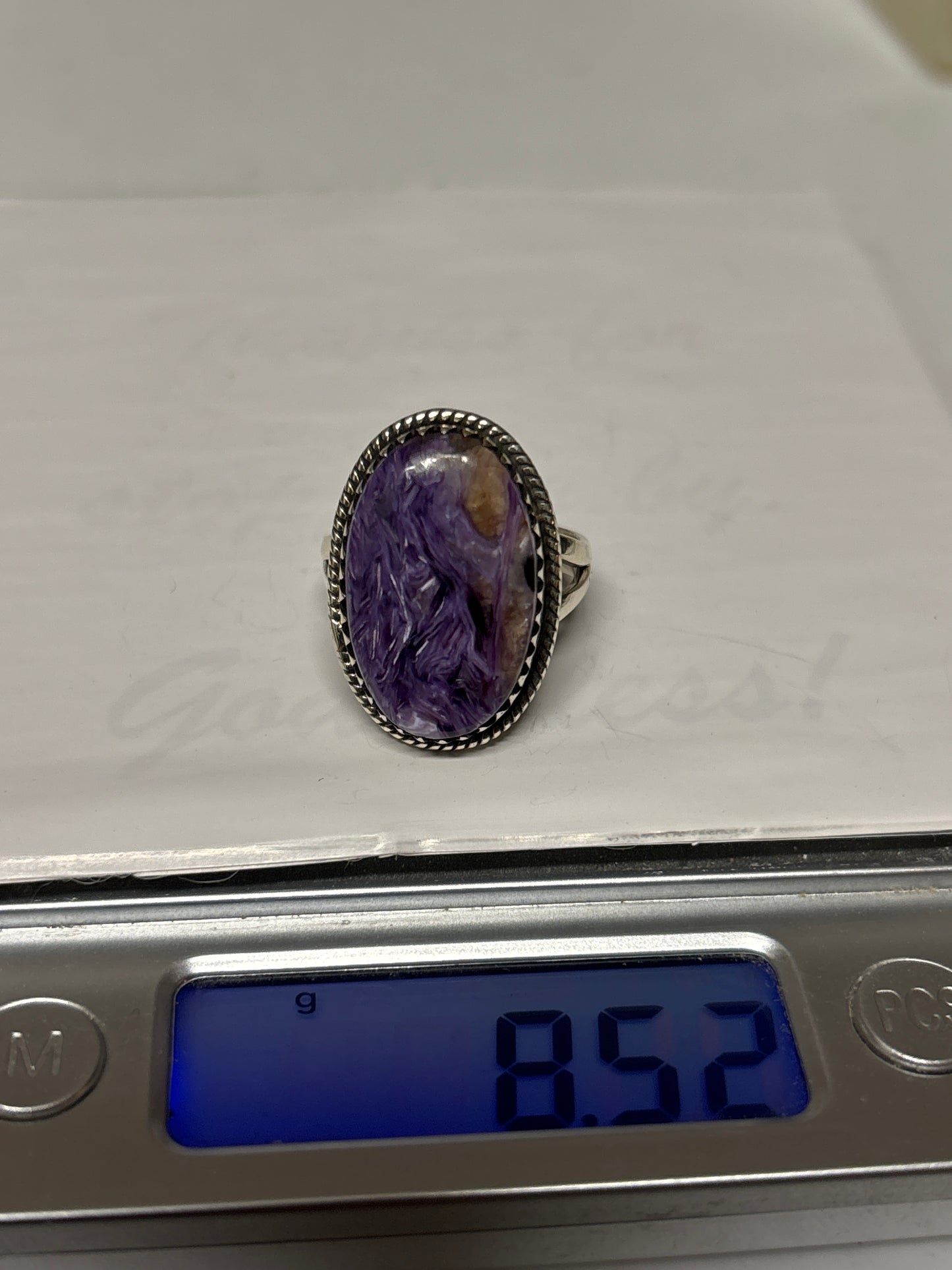 Purple Spiny Ring | Sterling Silver | Handmade Size 8.5 C888