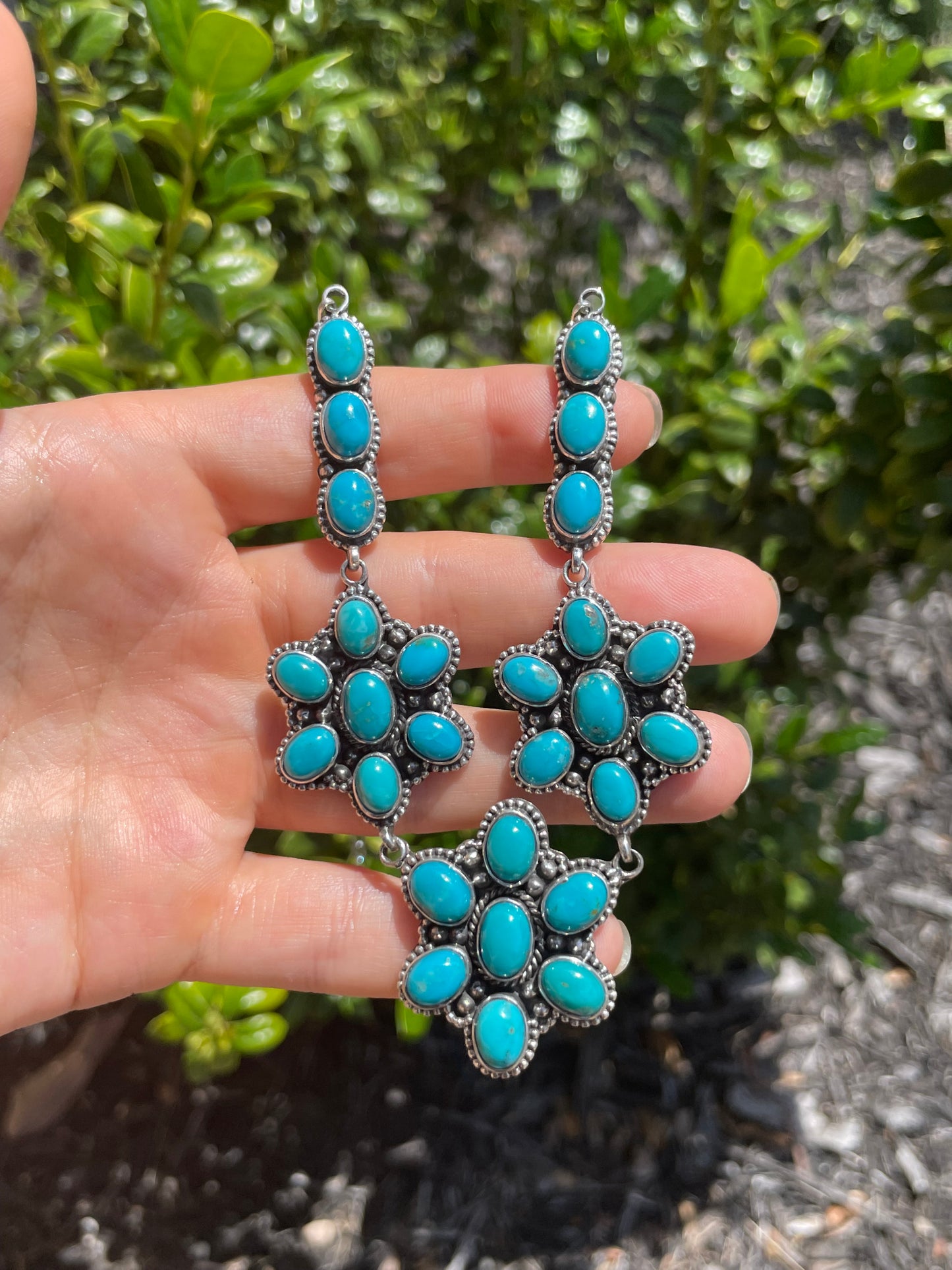 Turquoise Cluster Necklace | 925 Sterling Silver D158